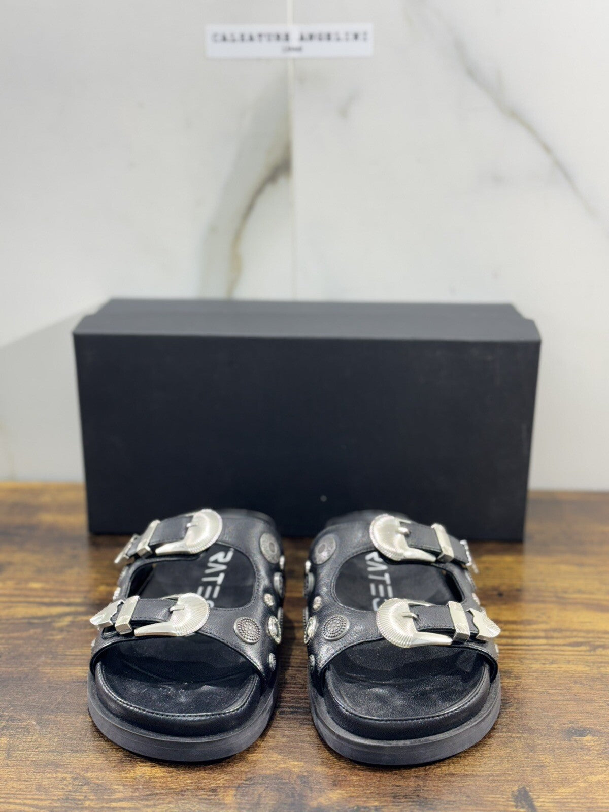 Strategia Sandalo Donna Pelle Nera Casual Sandal 36