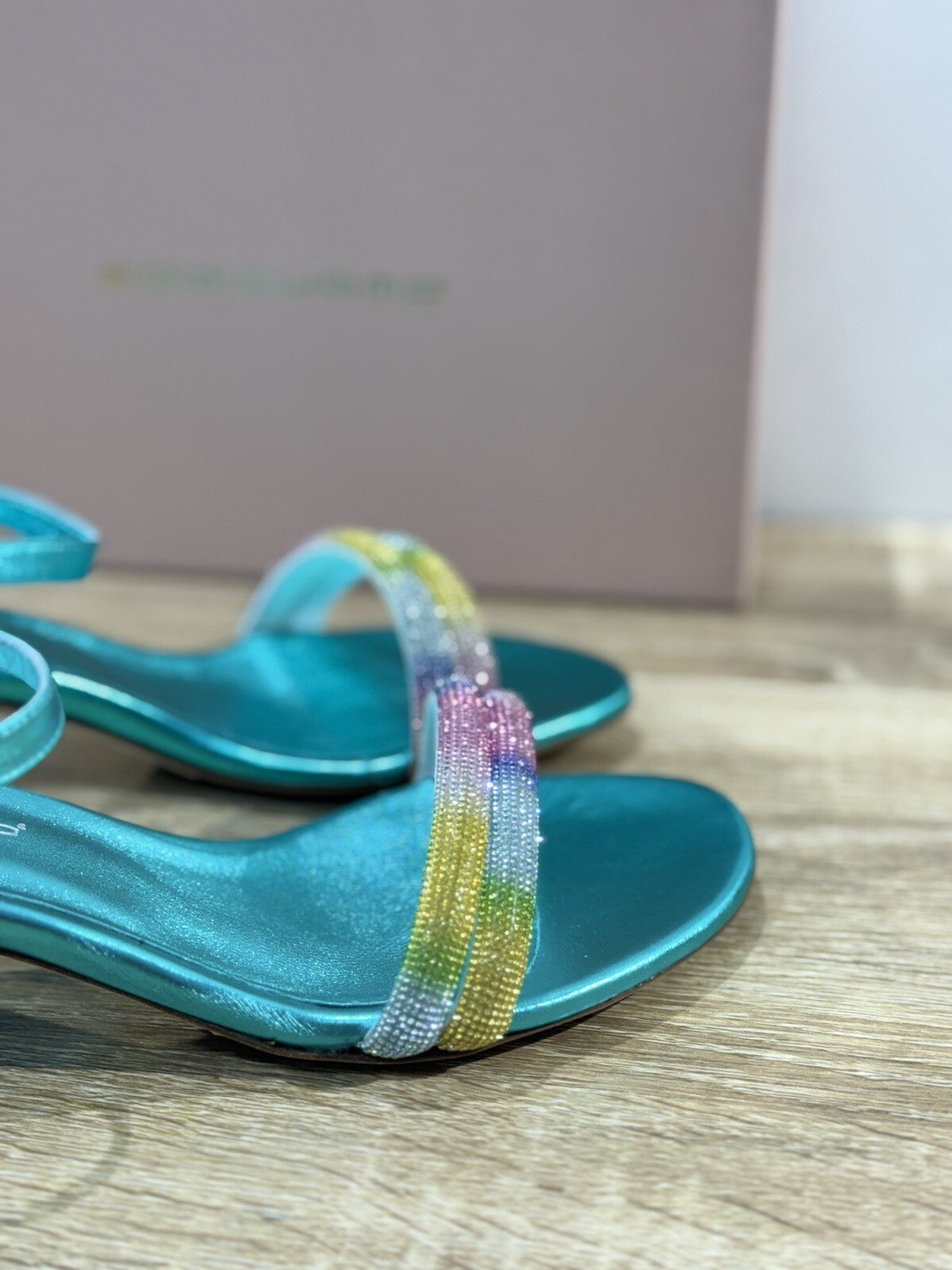 Eddi Cuomo Luxury Sandals Donna In Pelle Azzurro Fatti A Mano Handmade 39