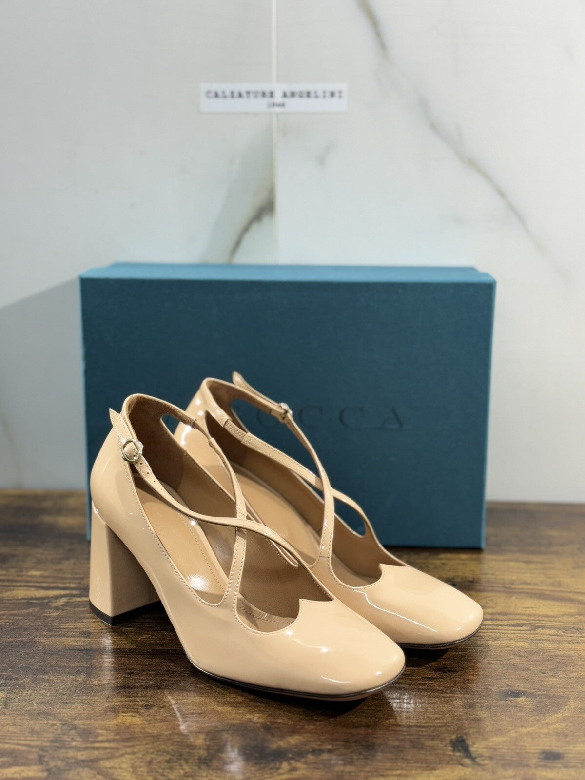 A.Bocca Two For Love Scarpa Donna Pelle Beige Con Tacco Luxury Handmade 38