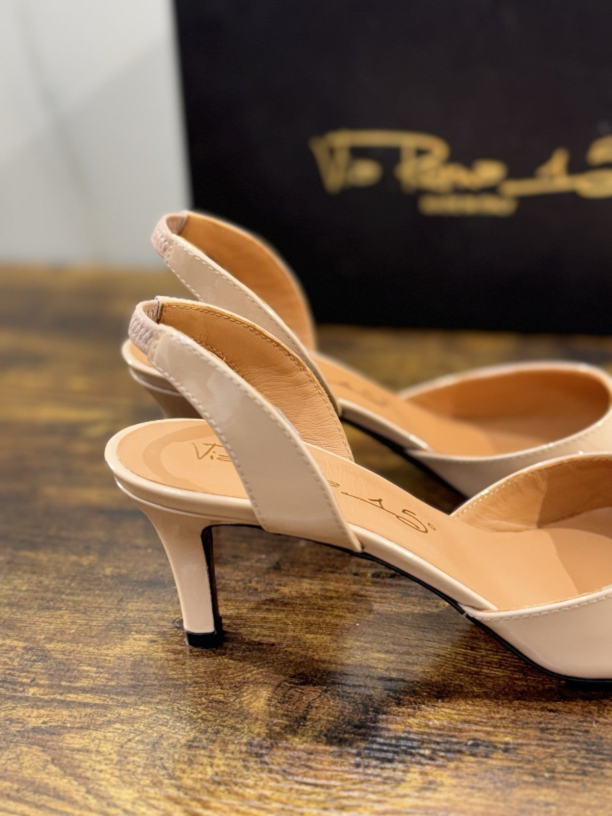 Via Roma 15 Sling Back Vernice Blush Donna 36