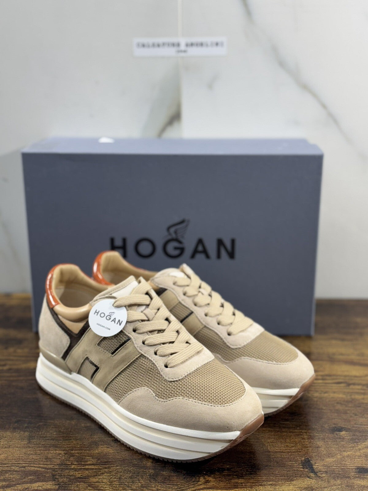 Hogan H483 Donna Sneaker Suede Beige Luxury Hogan Woman 39
