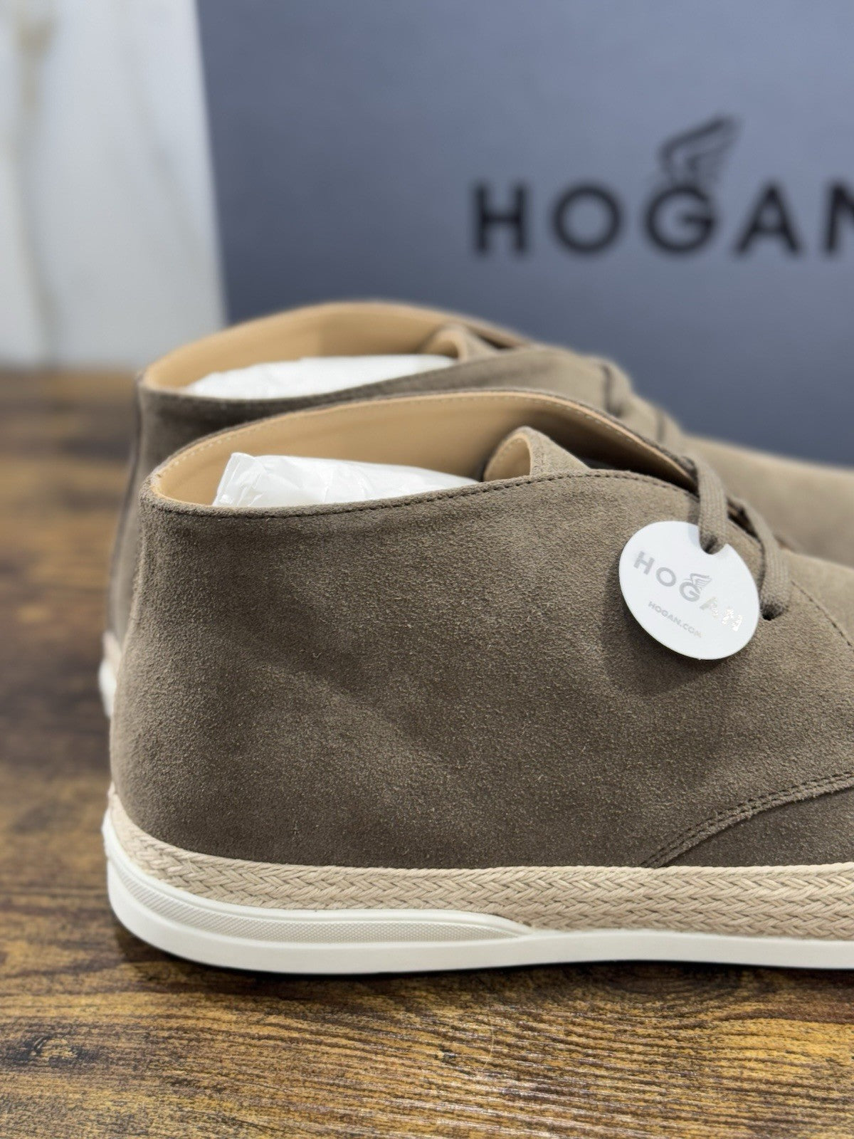 Hogan H358 Polacco Pelle Suede Fango Casual Hogan Uomo 44