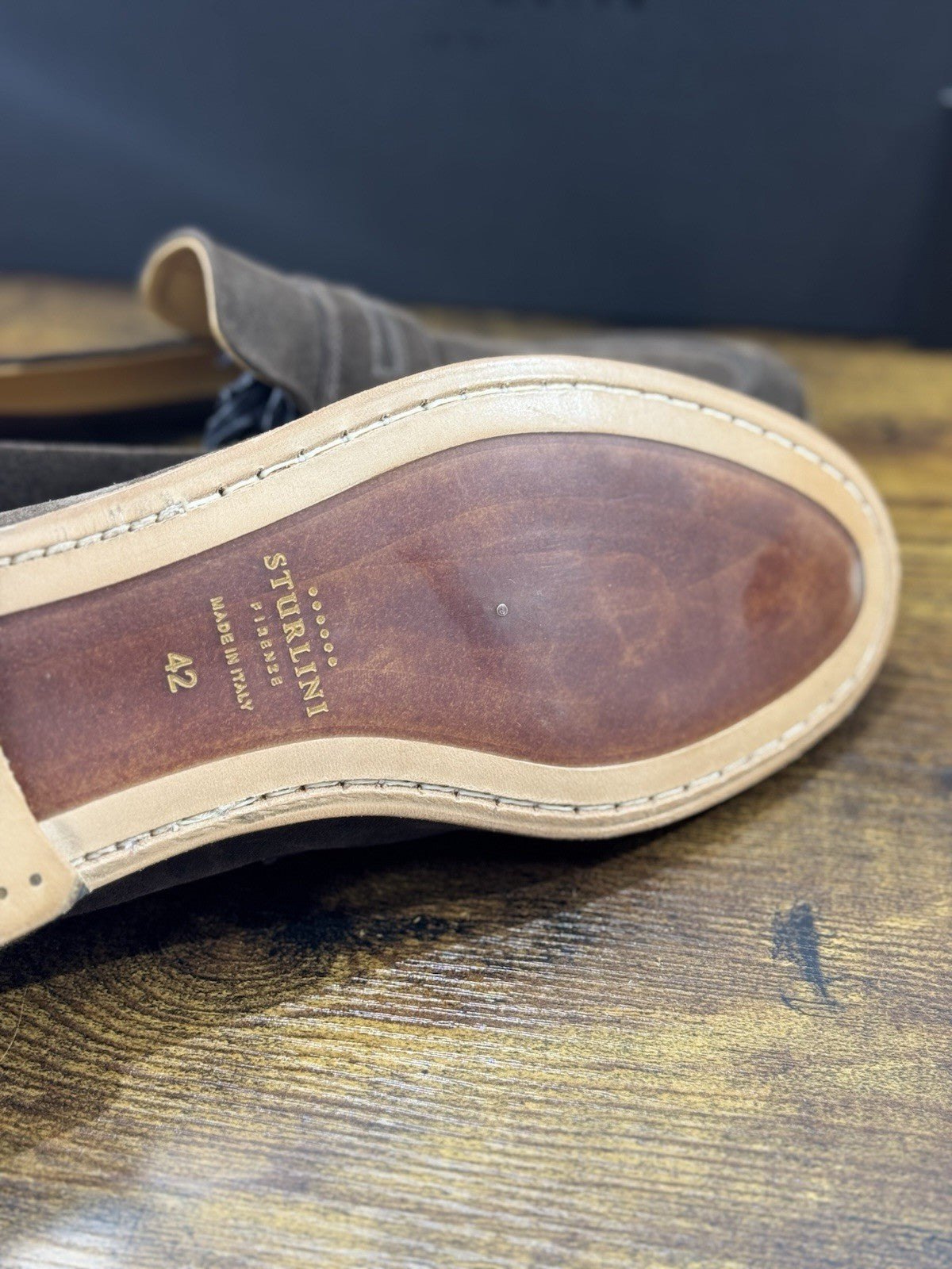 Sturlini Firenze Mocassino Uomo Suede T Moro Luxury Craftmanship Men 42