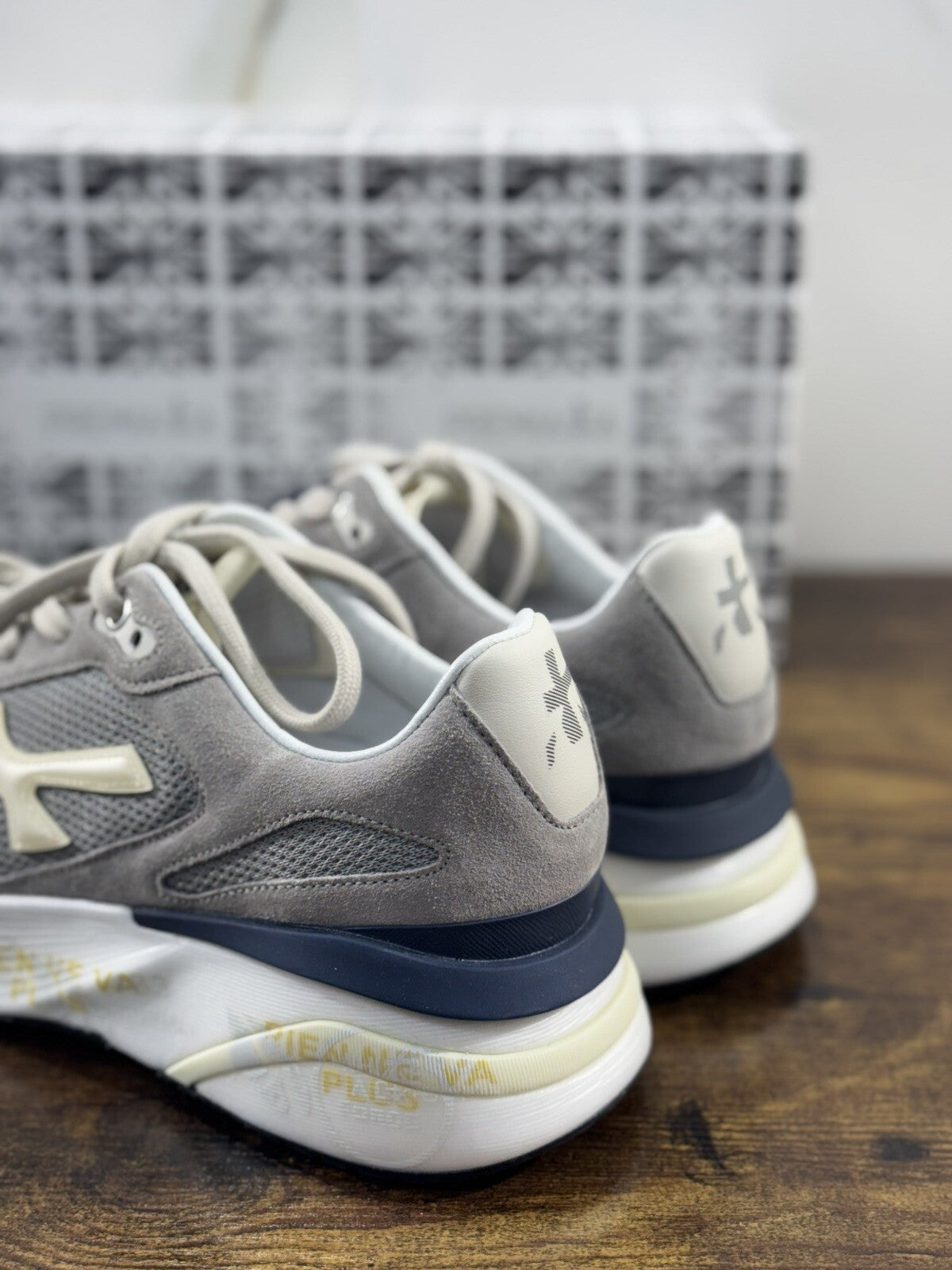 Premiata Moe Run Sneaker Uomo Pelle Grigia Casual Sneaker Premiata Uomo 40