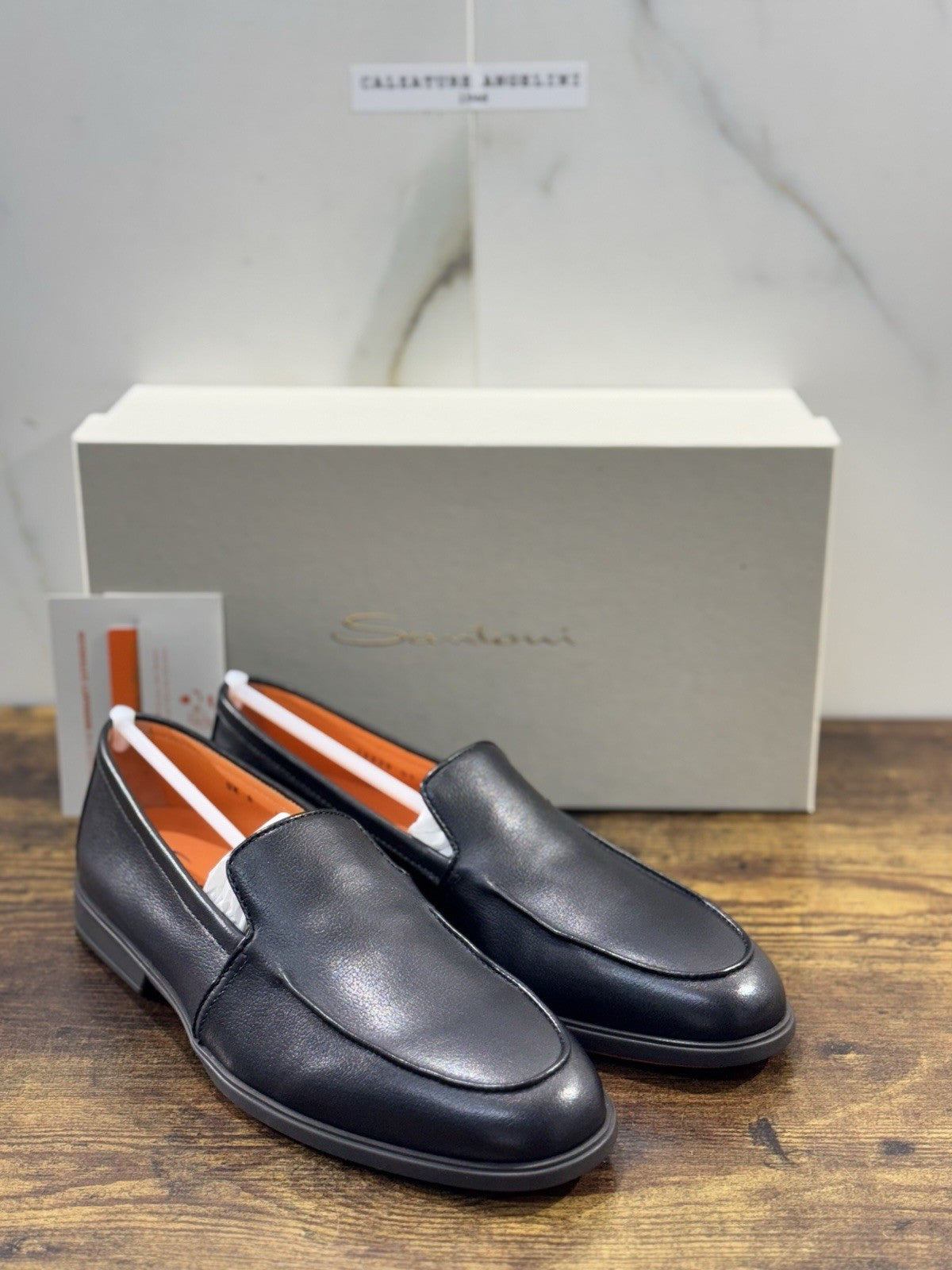 Santoni Mocassino Pelle Nero Luxury Santoni Scarpe Uomo 42