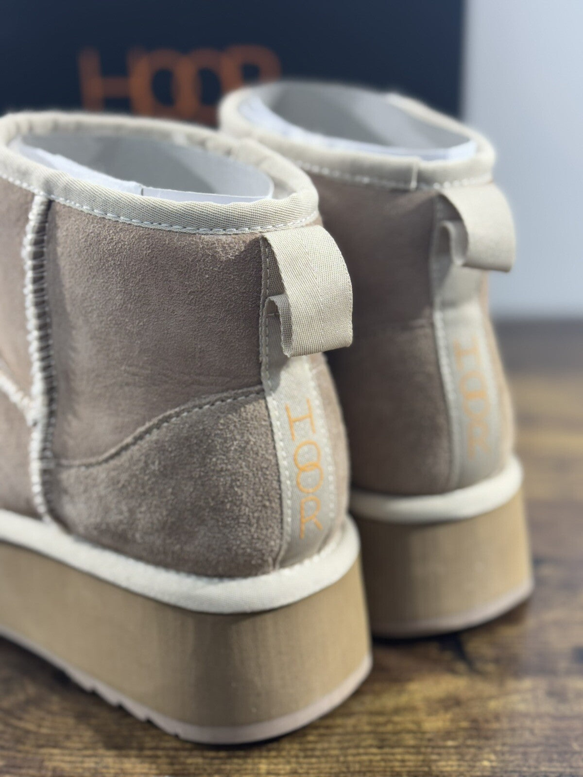 Hoor Stivaletto Donna Vega Suede Taupe Zeppa Extra Light 36