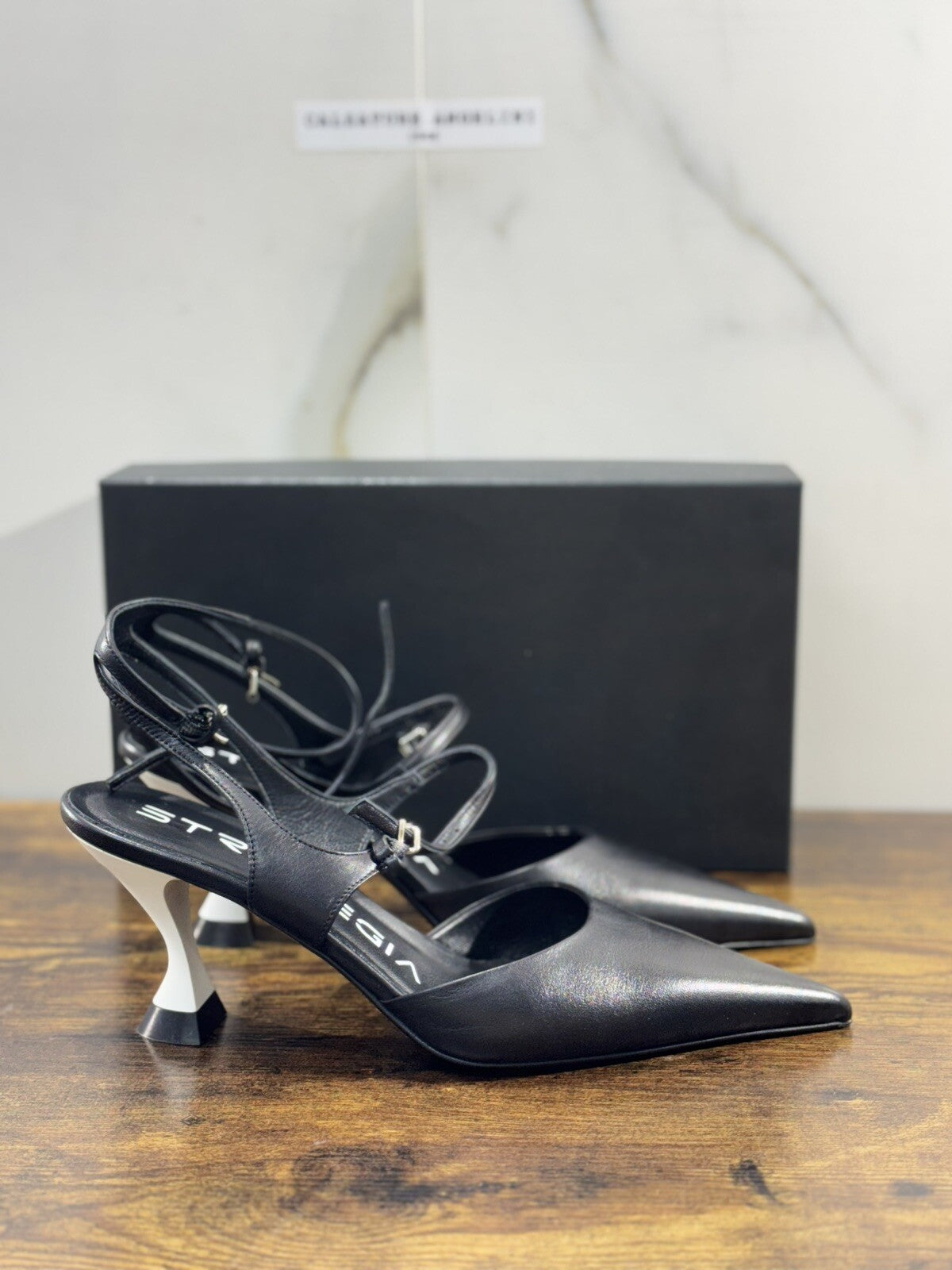 Strategia Scarpa Donna Pelle Nero Luxury Woman Shoes Strategia 36