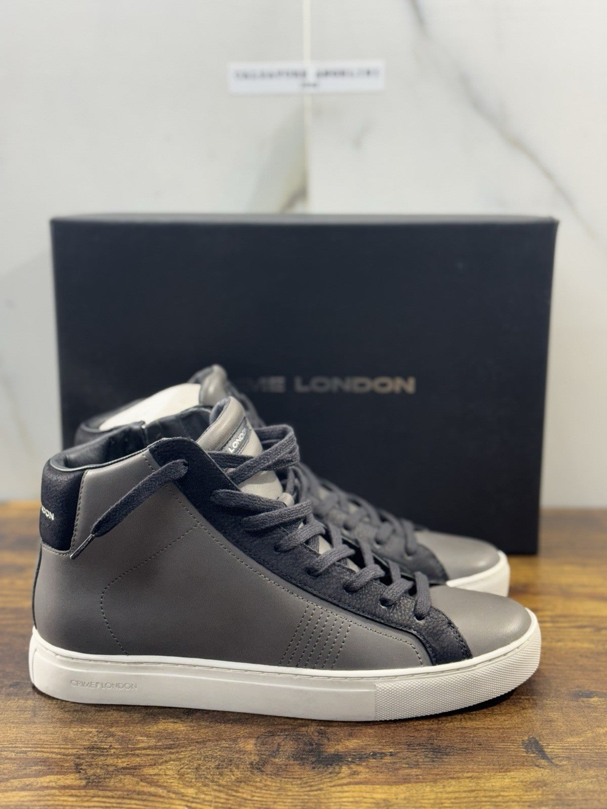 Crime London Sneaker Uomo High Essential Pelle Grigio Casual Men Shoes 41