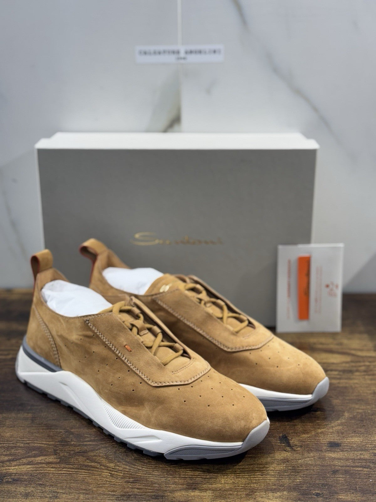 Santoni Innova Sneaker Light Beige Pelle Casual Men Shoes Santoni Innova 9