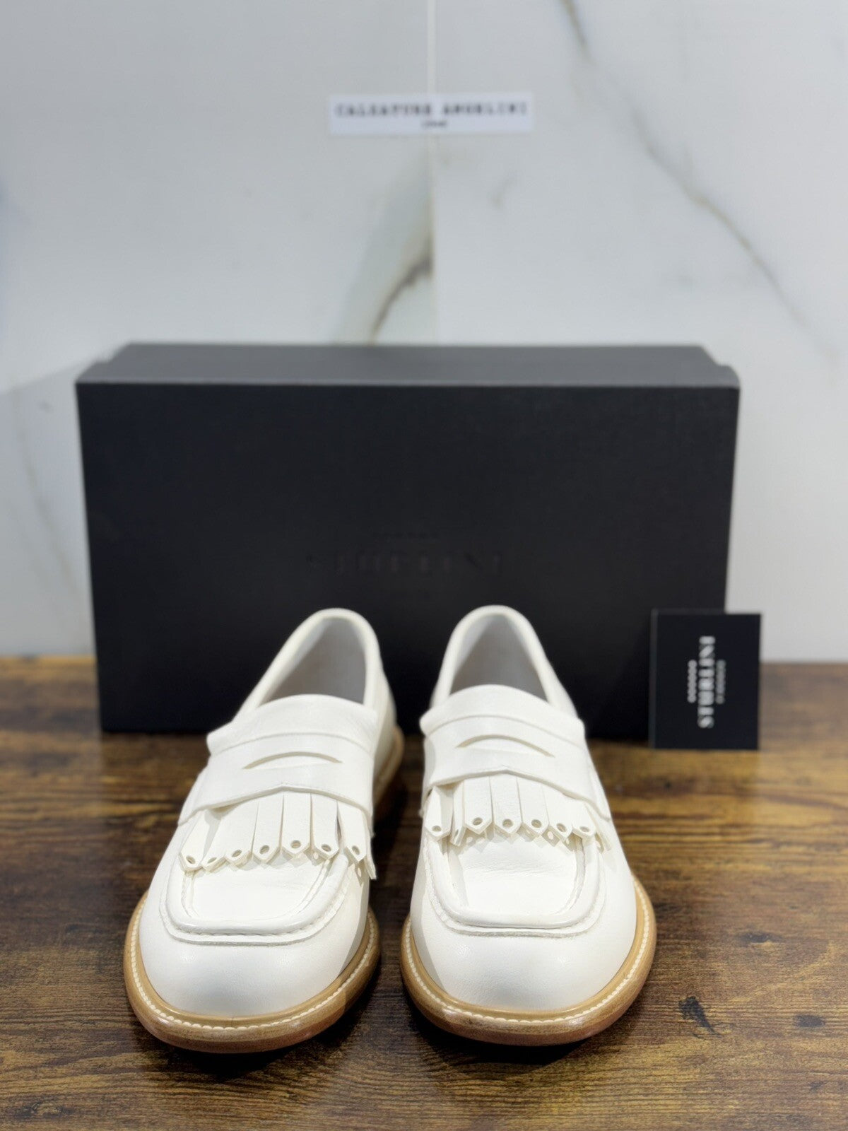 Sturlini Firenze Mocassino Uomo Pelle Bianco Luxury Craftmanship Men 40