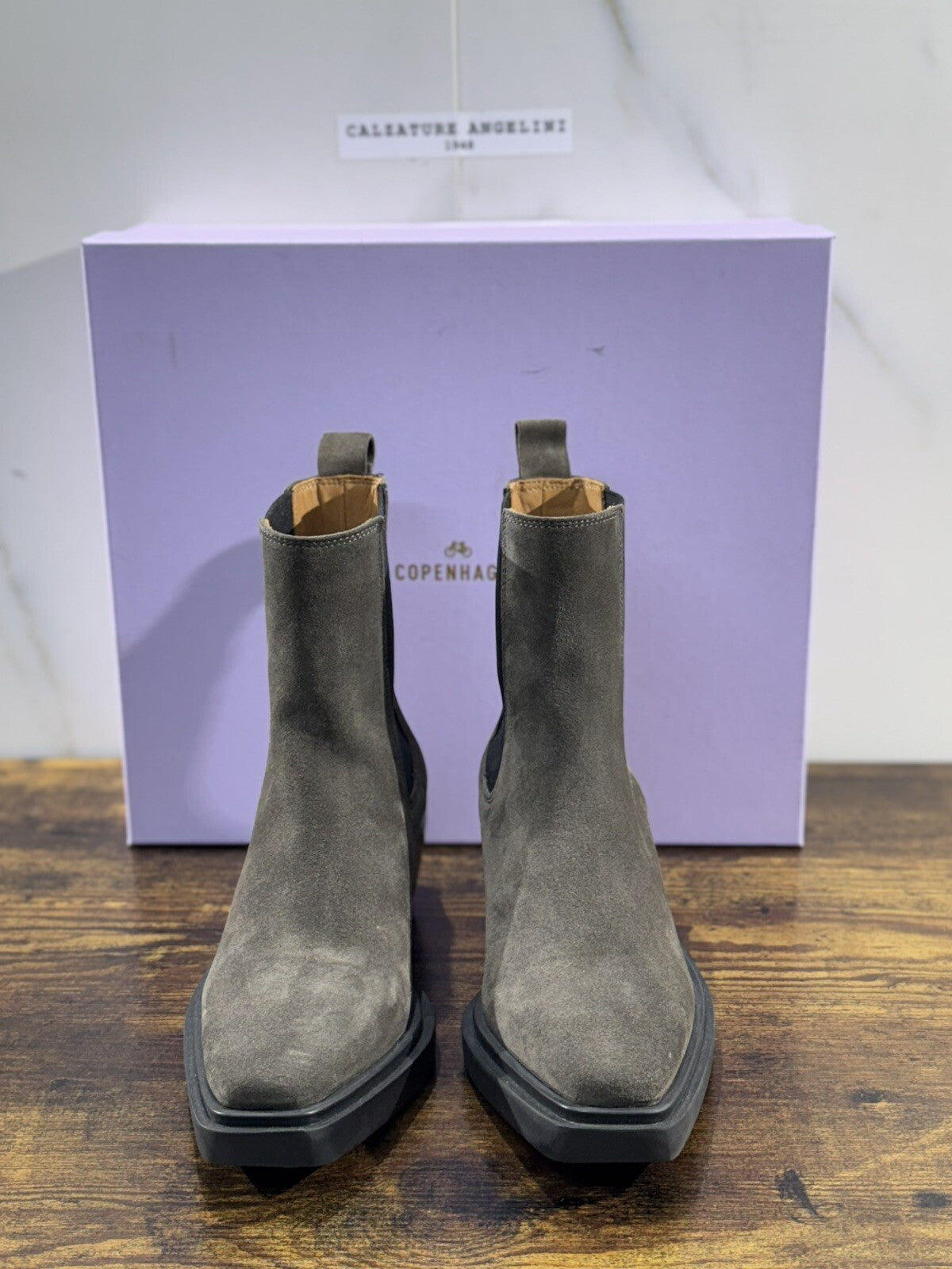 Copenhagen Texano Donna Pelle Suede Off Nera Casual Boot 37