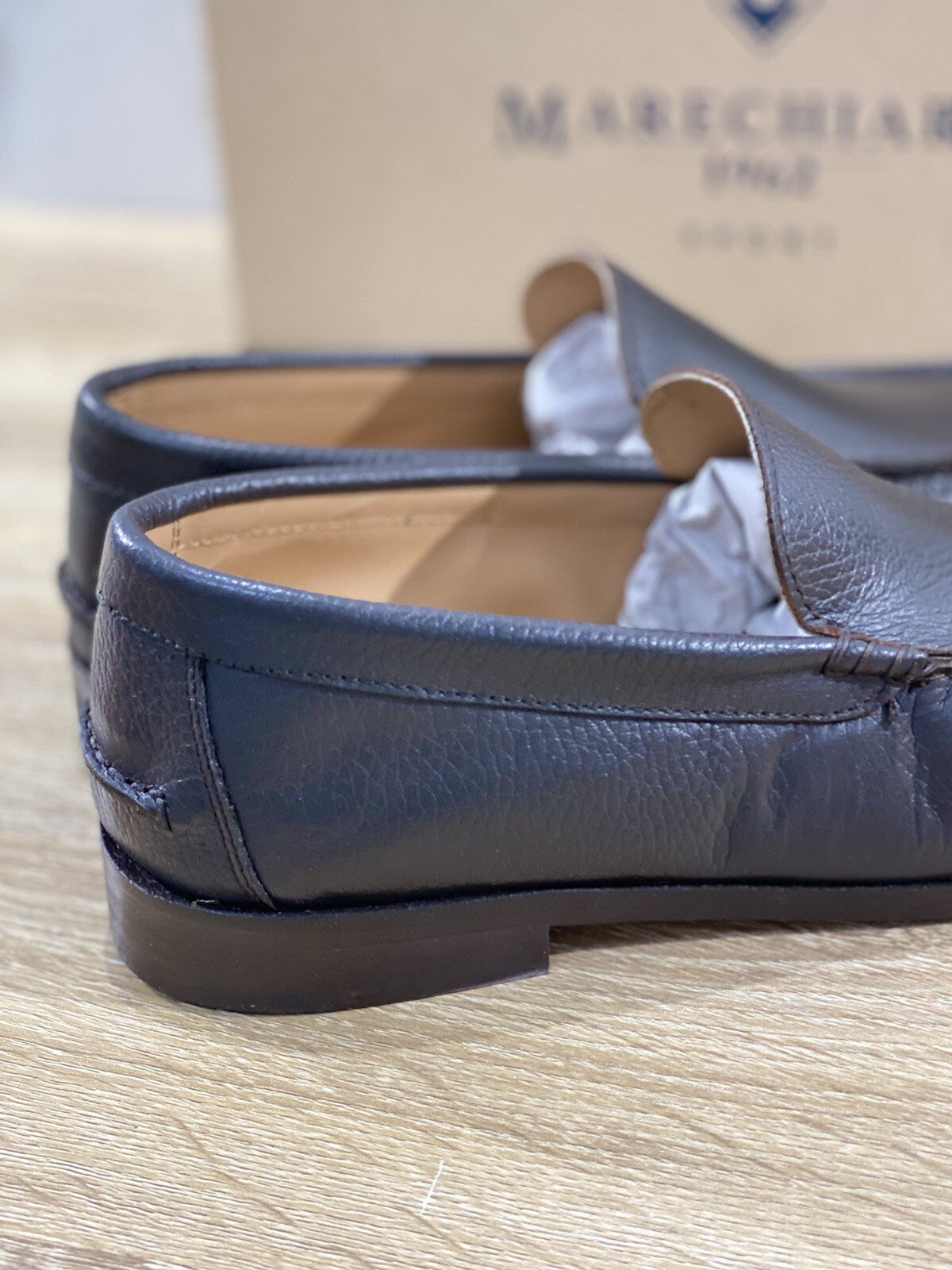 Marechiaro 1962 uomo mocassino pelle bottolata tdm fondo cuoio 43