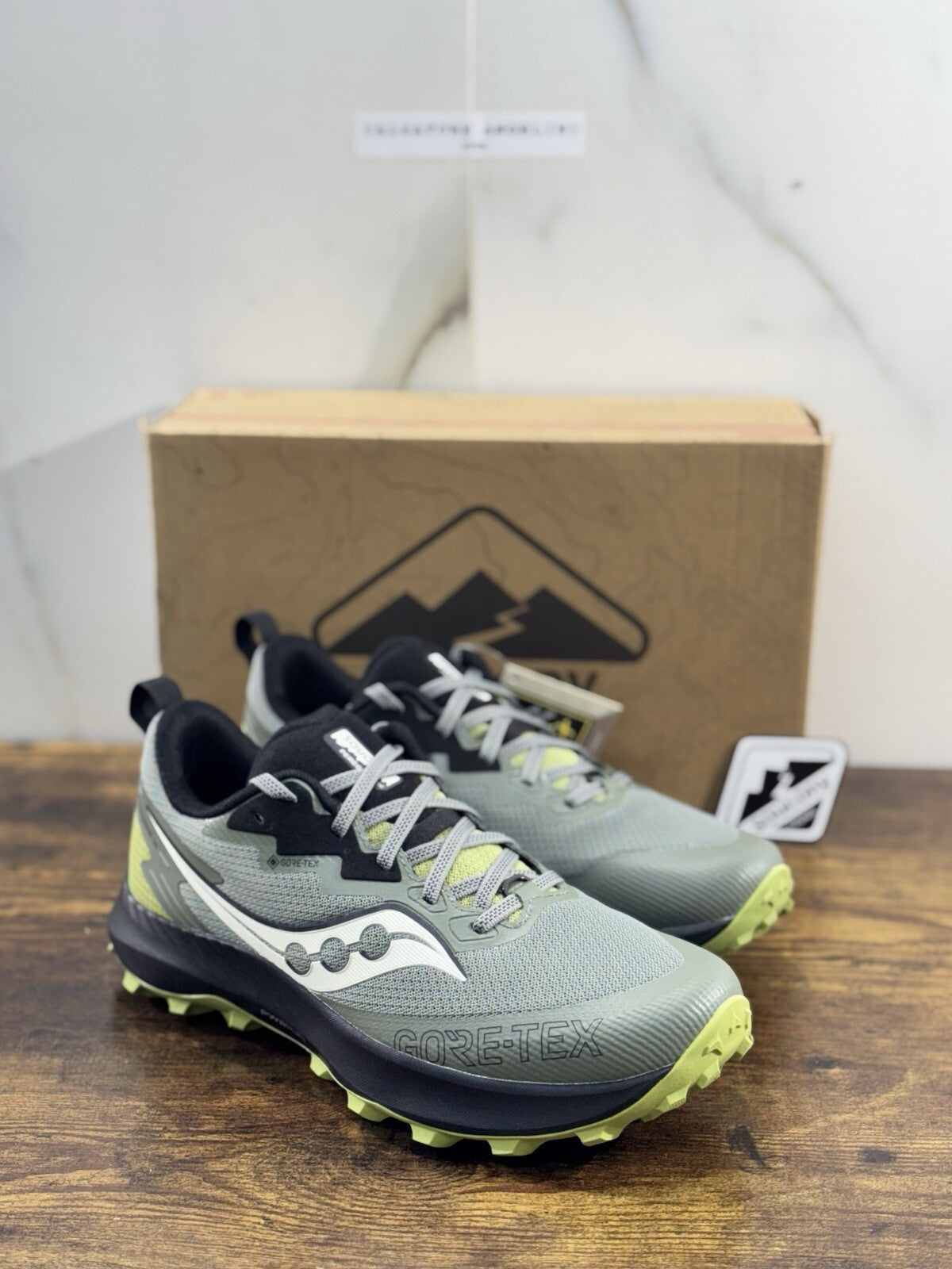 Saucony Peregrine 14 Gore Tex System Uomo Casual Saucony Green Trail 40