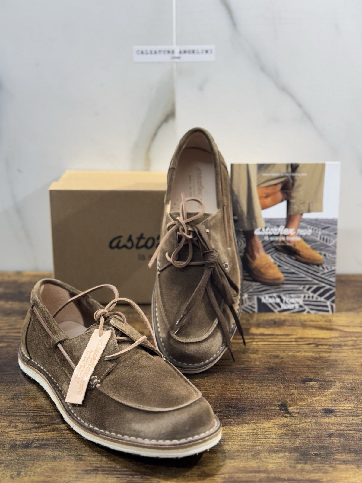 Astorflex Scarpa Dockflex Suede Dark Khaki Handmade Quality Uomo 41