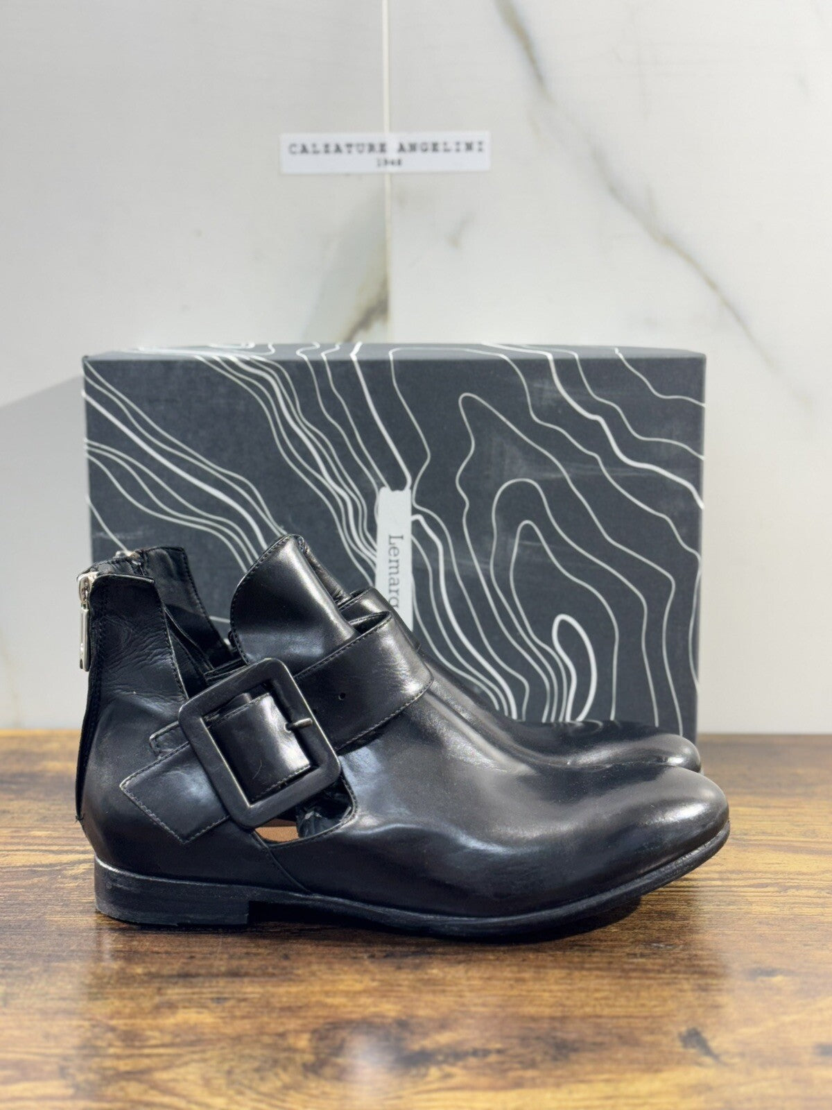Lemargo Stivaletto Donna Luxury Fondo Gomma Cuoio Pelle Nero Causal Boot 40