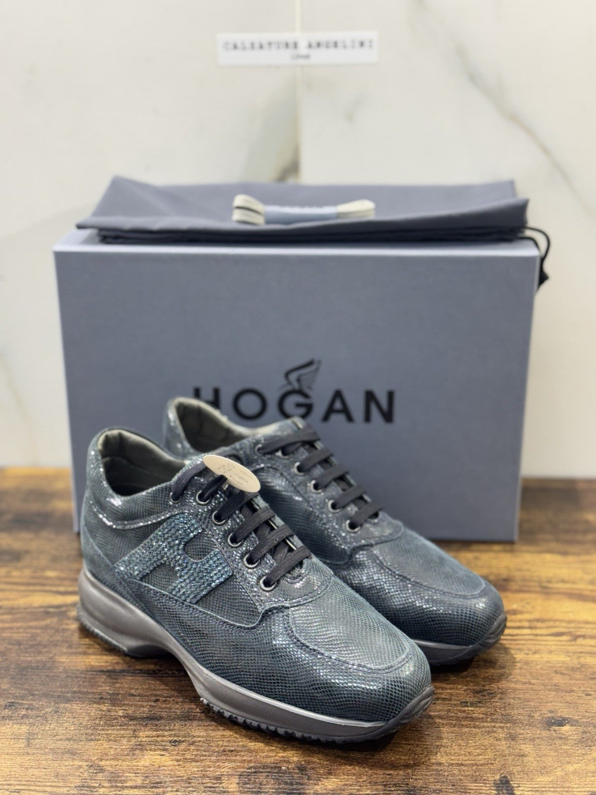 Hogan Interactive Pelle Blu Denim H Strass Casual Hogan Donna 36