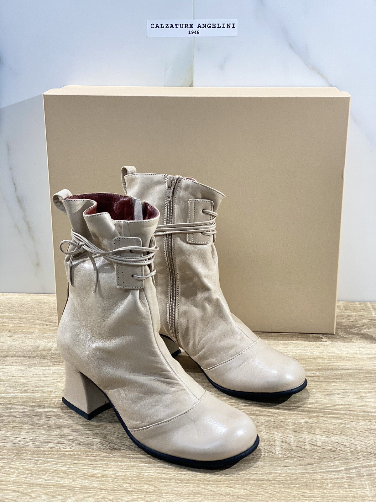 Lorena Paggi Boot donna 22505 pelle Sabbia luxury boot 39