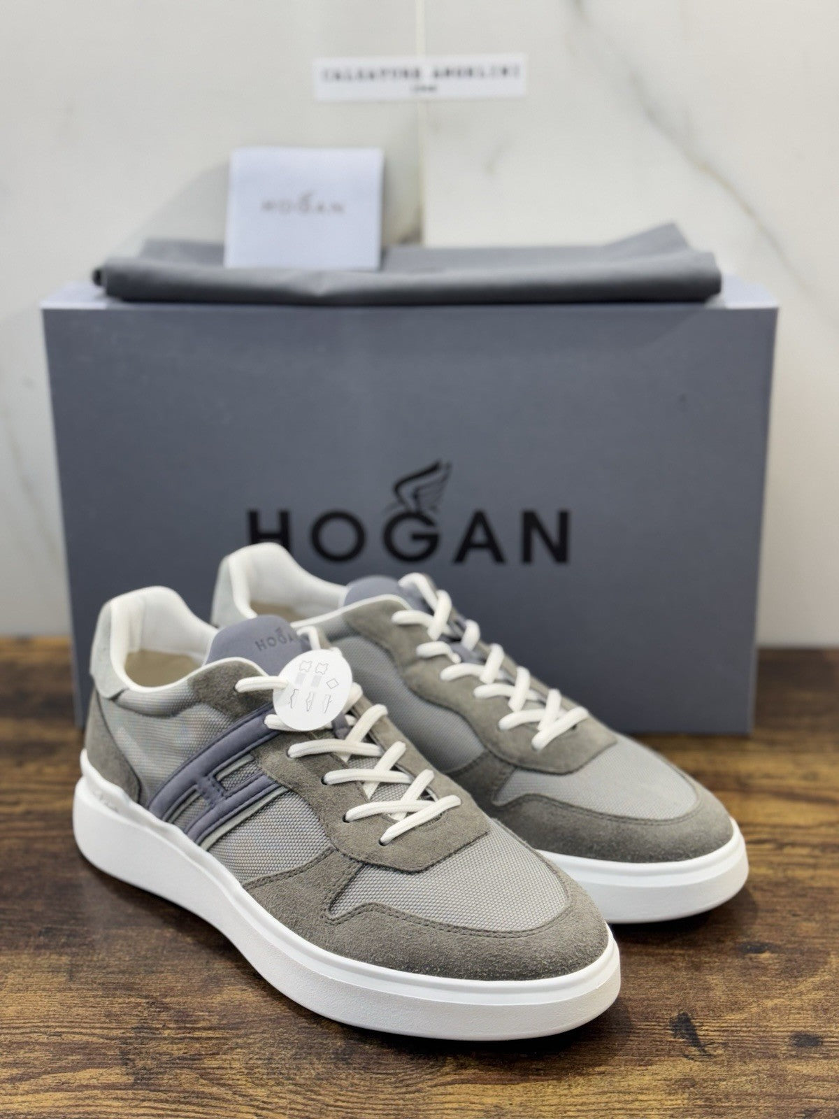 Hogan H 580 Sneaker Pelle Suede Grey Casual Hogan Uomo 43
