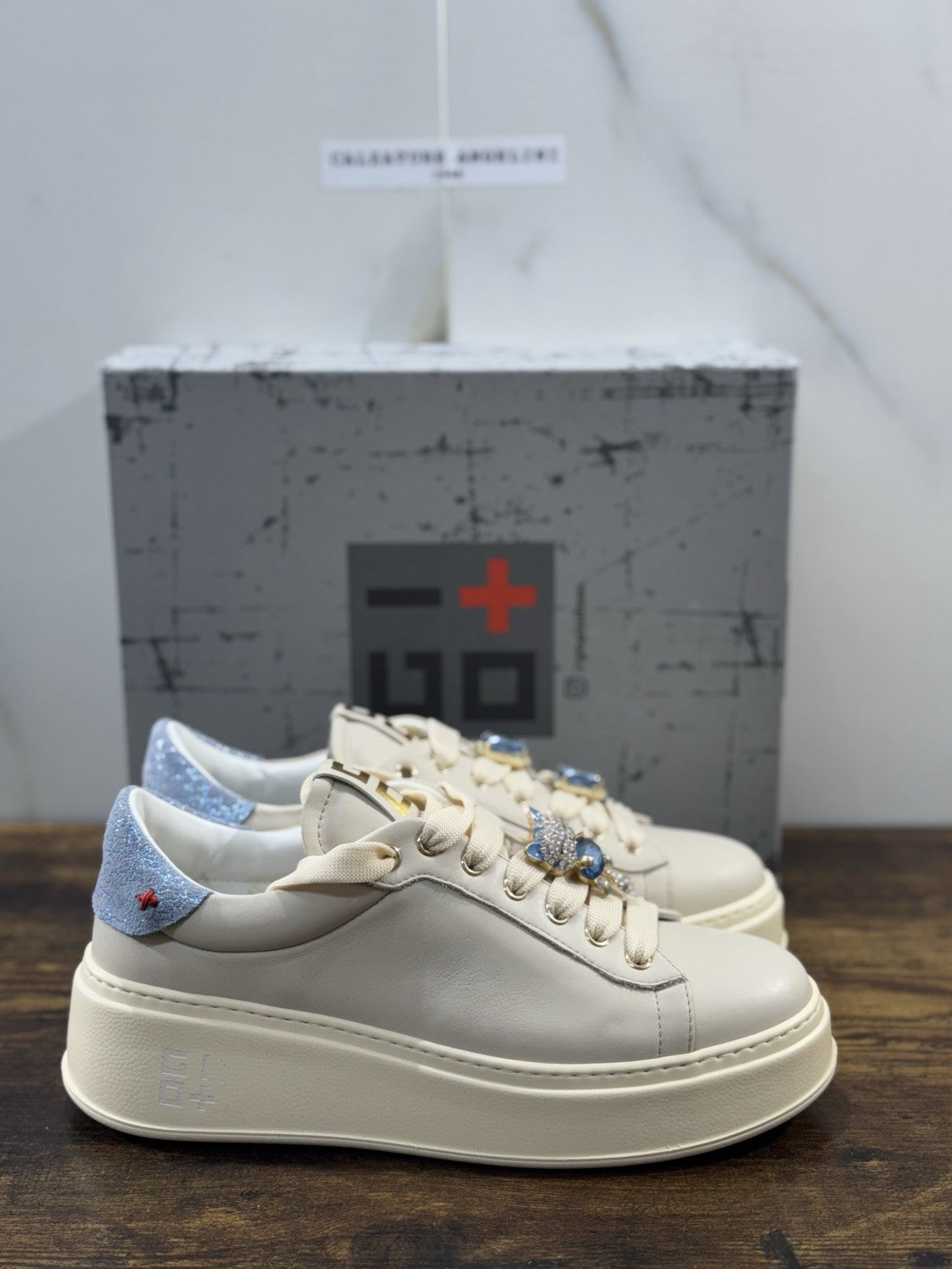 Gio+ Sneaker Pelle Crema Gatto Causal Donna 39