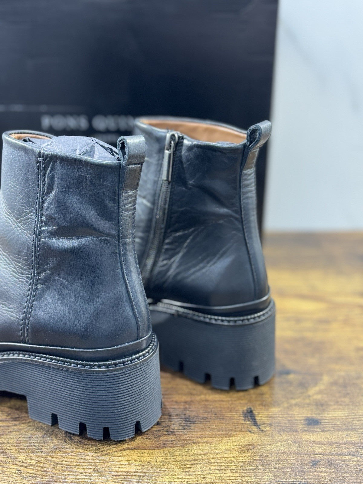 Pons Quintana Stivaletto Donna Carm B Pelle Nero Zeppa Luxury Boot 36