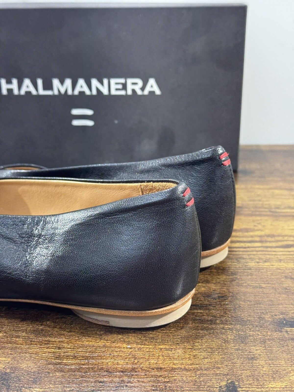 Halmanera Ballerina Donna In Pelle Nero Soft Luxury Shoes 36