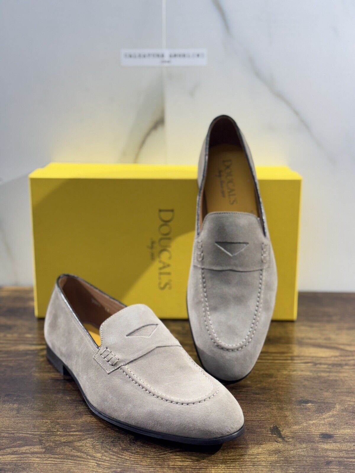 Doucal’s Mocassino Uomo Wash Suede Camel Ultra Flexible Luxury Men 44
