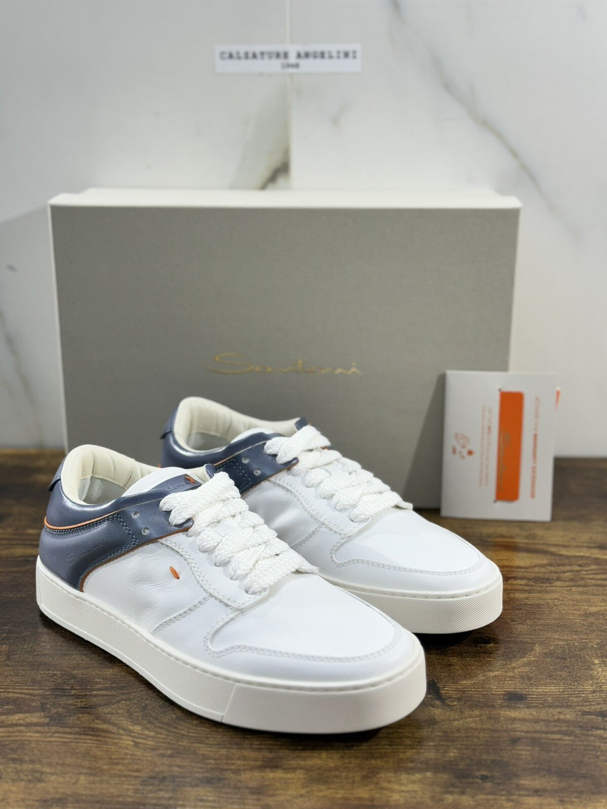 Santoni Sneaker Uomo Icon Pelle Bianca Luxury Men Santoni Shoes Icon 40