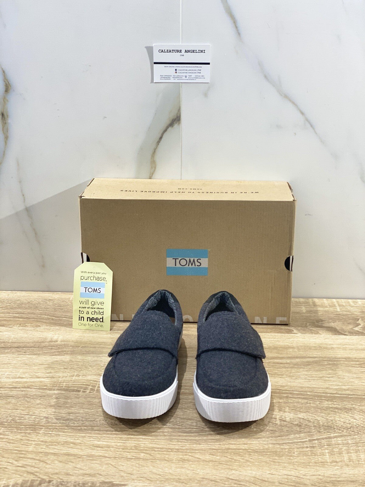 Toms Scarpa Donna Altair Black Felt Suede Casual Shoes Toms Woman 38.5