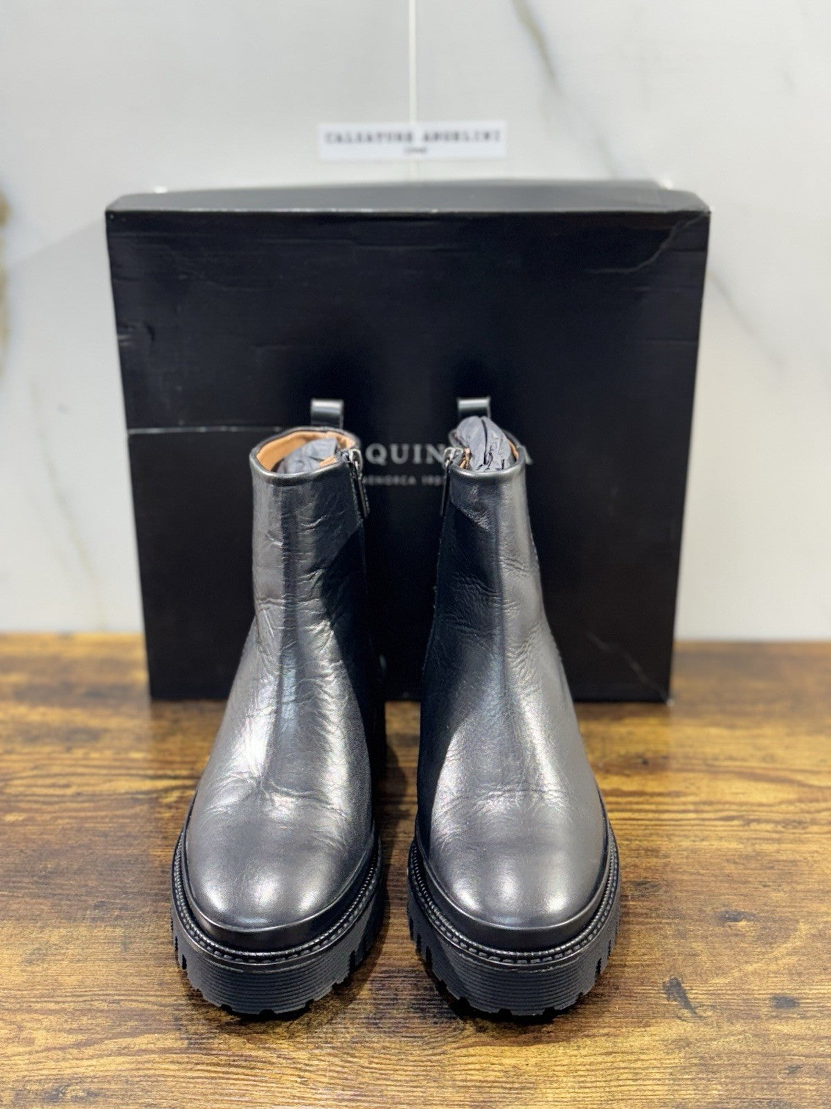 Pons Quintana Stivaletto Donna Carm B Pelle Nero Zeppa Luxury Boot 36