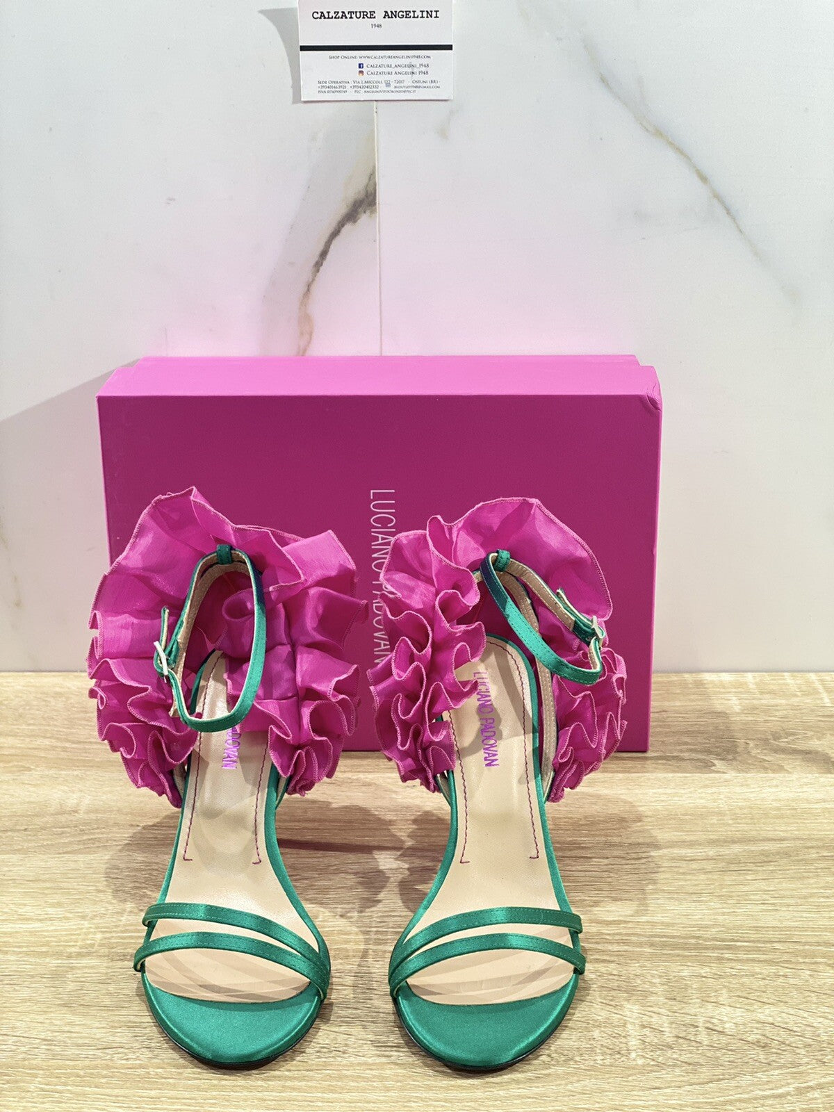 Luciano Padovan Sandalo donna dalls raso verde luxury sandal 37