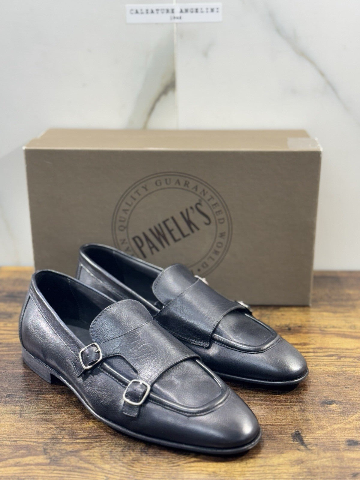 Pawelk’s Mocassino Uomo Pelle Nero Hand Made In Italy Washed 39