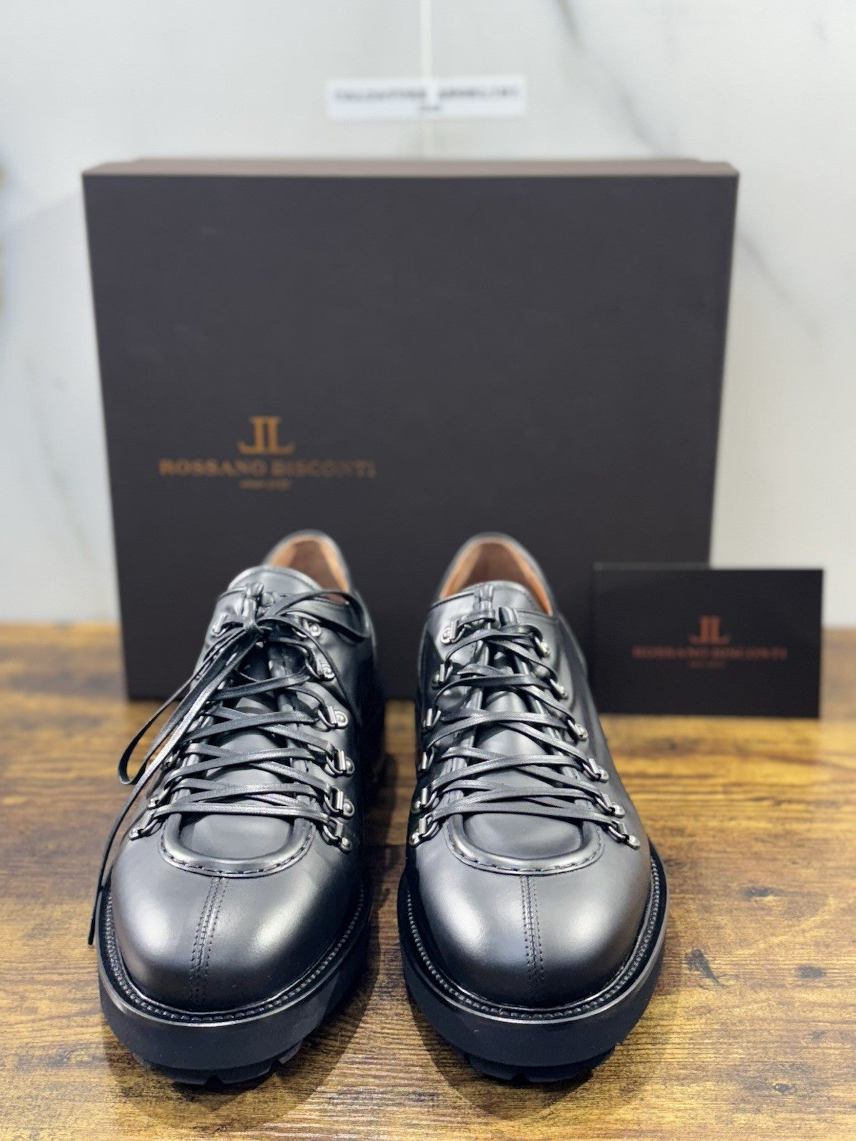 Rossano Bisconti Pedula Uomo Pelle Nera Fully Made In Italy 45
