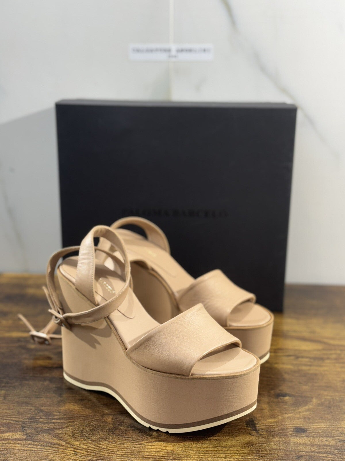 Paloma BARCELO’ Sandalo Donna Abigail Pelle Nocciola Zeppa Ultra Light 36