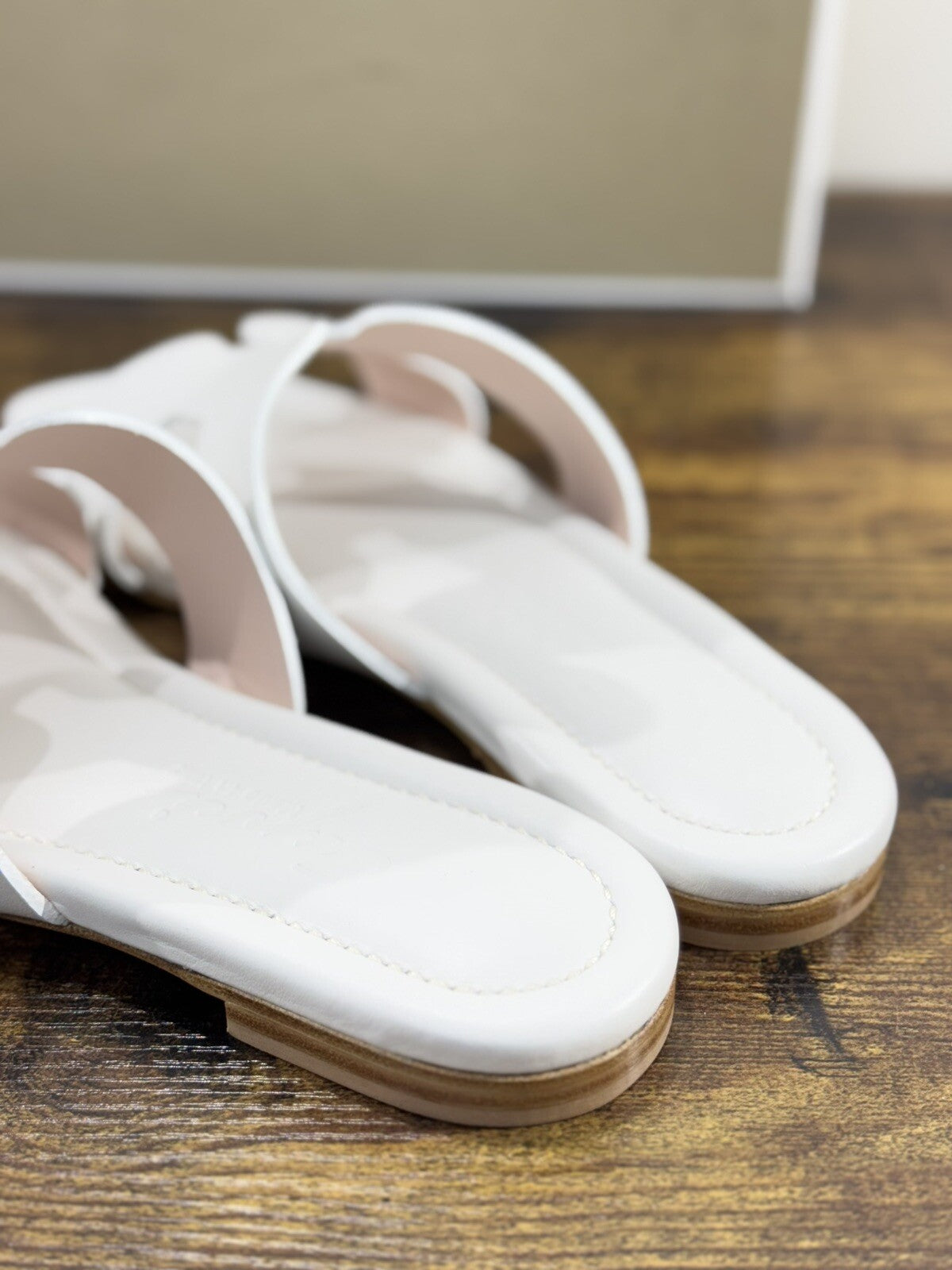 Capri Sandalo Donna In Pelle Bianco Fatto A Mano In Italia Fondo Cuoio 38