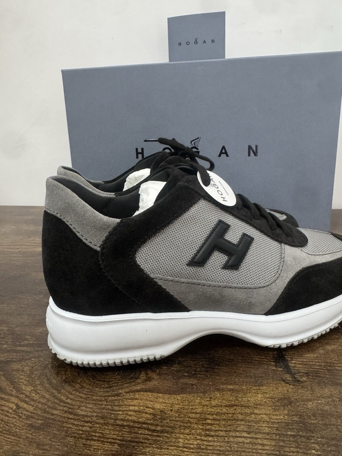 Hogan Interactive sneaker Suede Grey Black Luxury Hogan Uomo 43