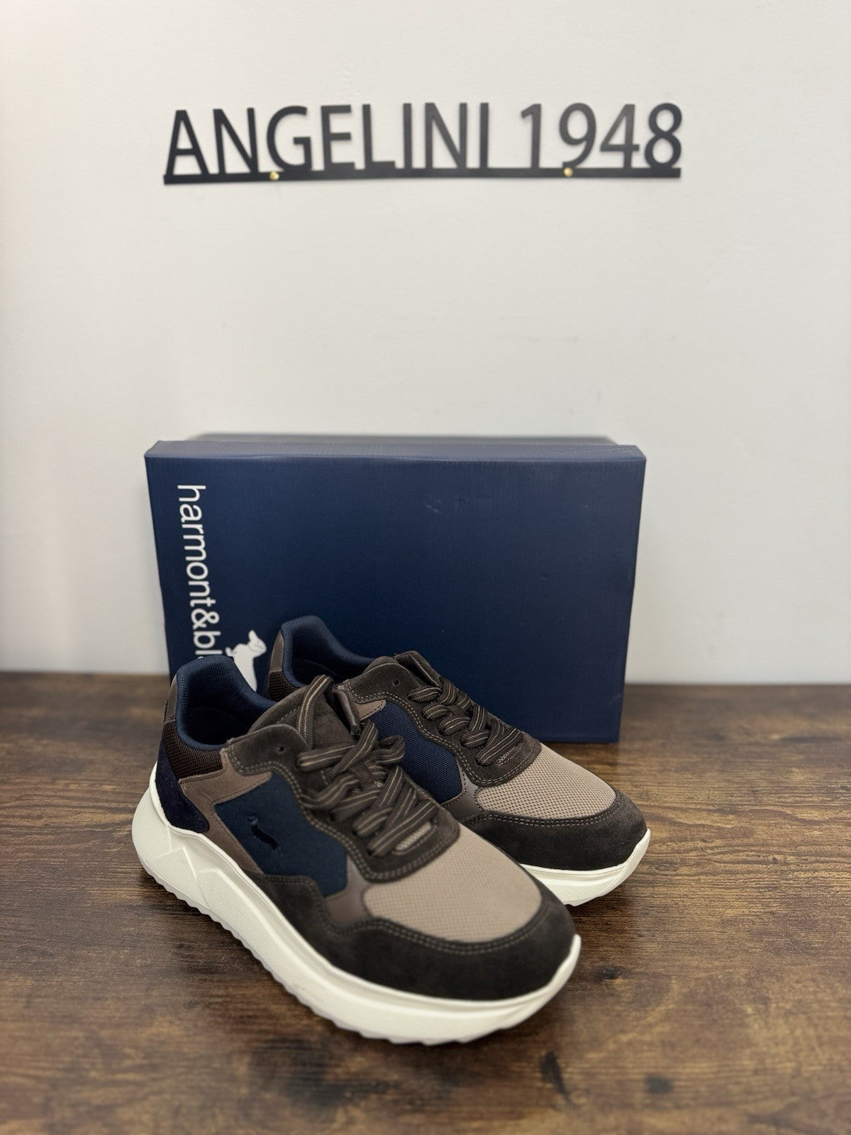 Harmont & Blaine Sneaker Suede Testa Moro Taupe Casual Uomo 39