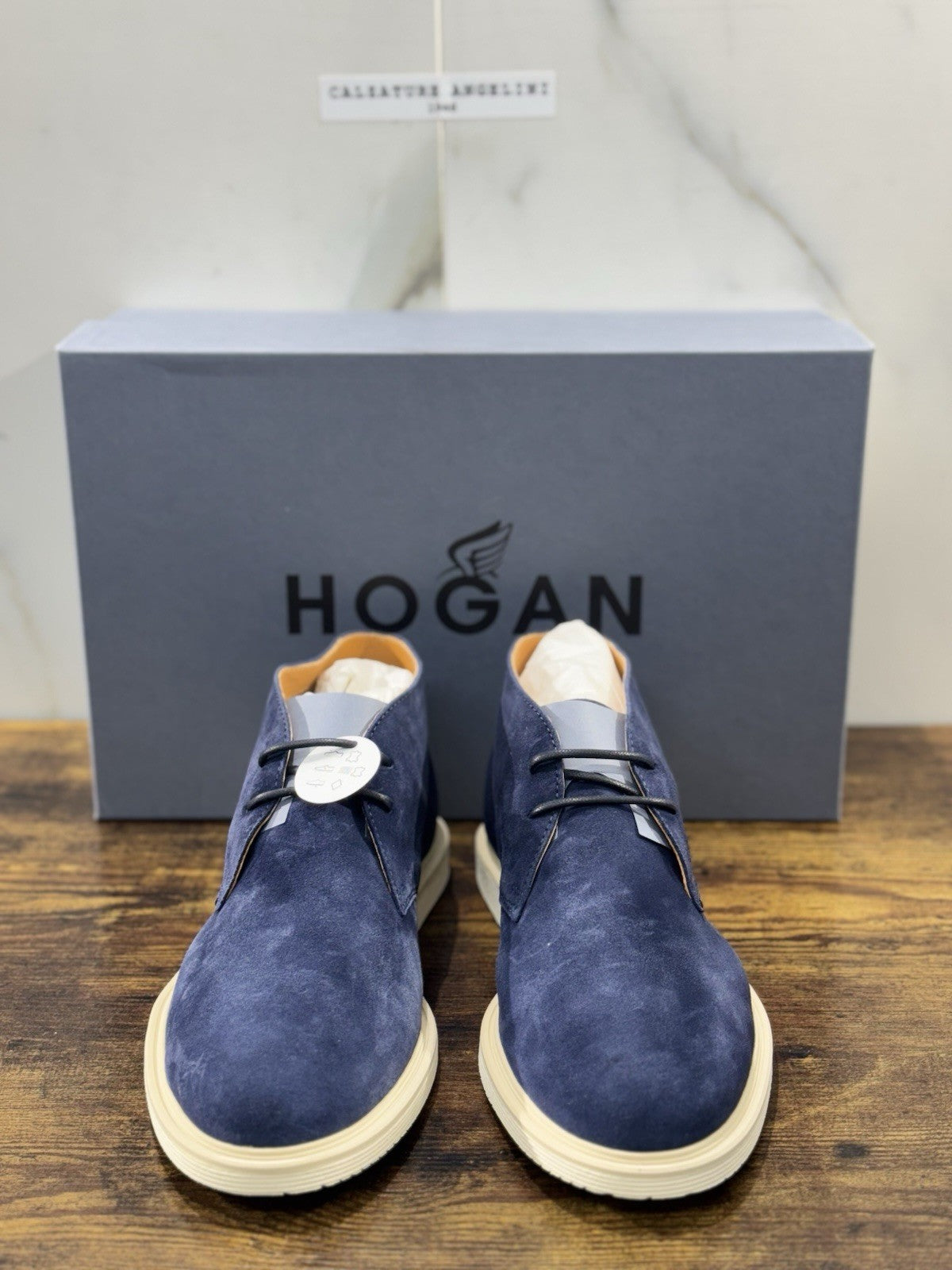 Hogan H633 Polacco Suede Blu Memory Foam Casual Hogan Uomo 41