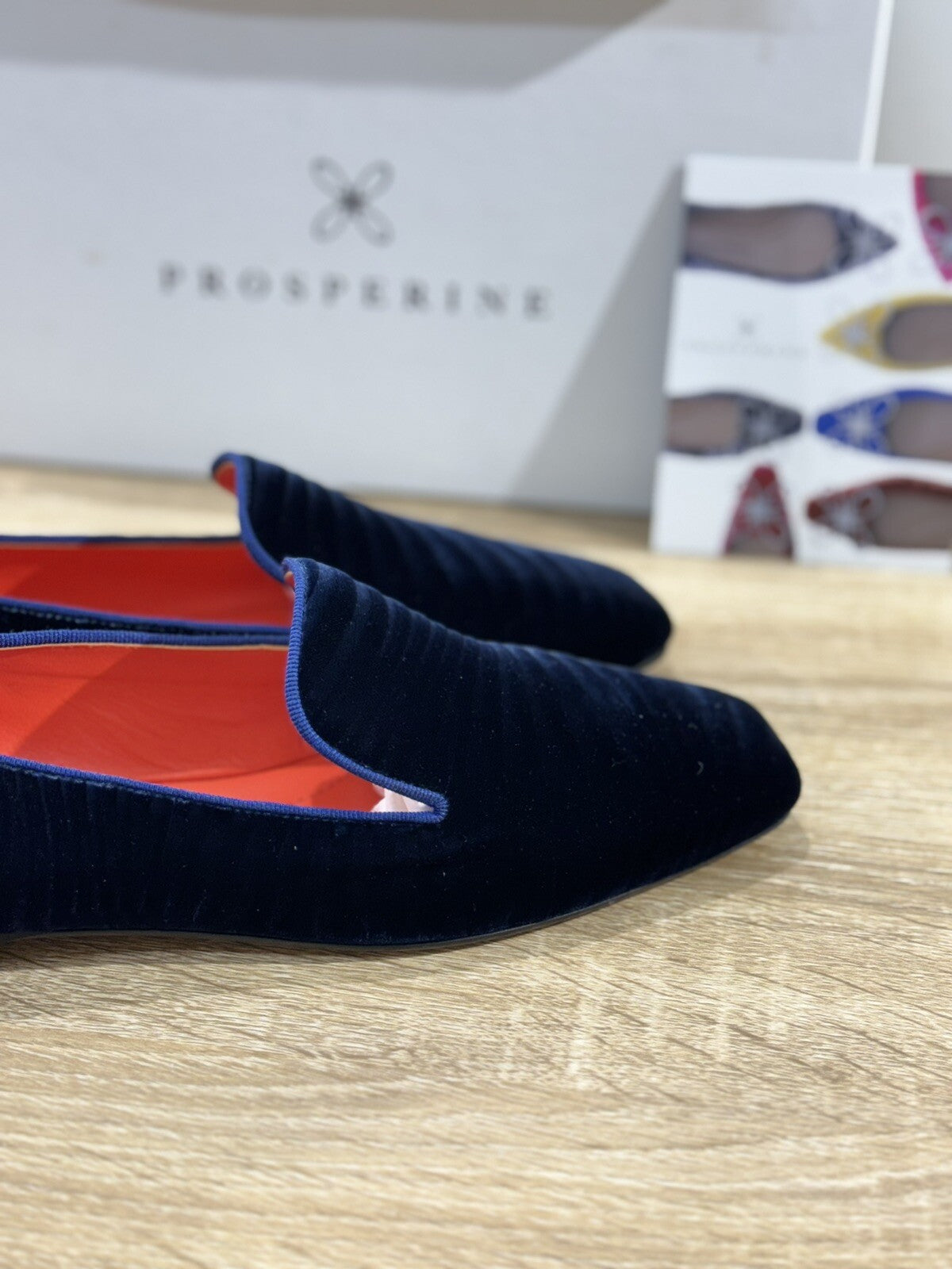 Prosperine mocassino donna in Velvet Oceano luxury made in italy 37