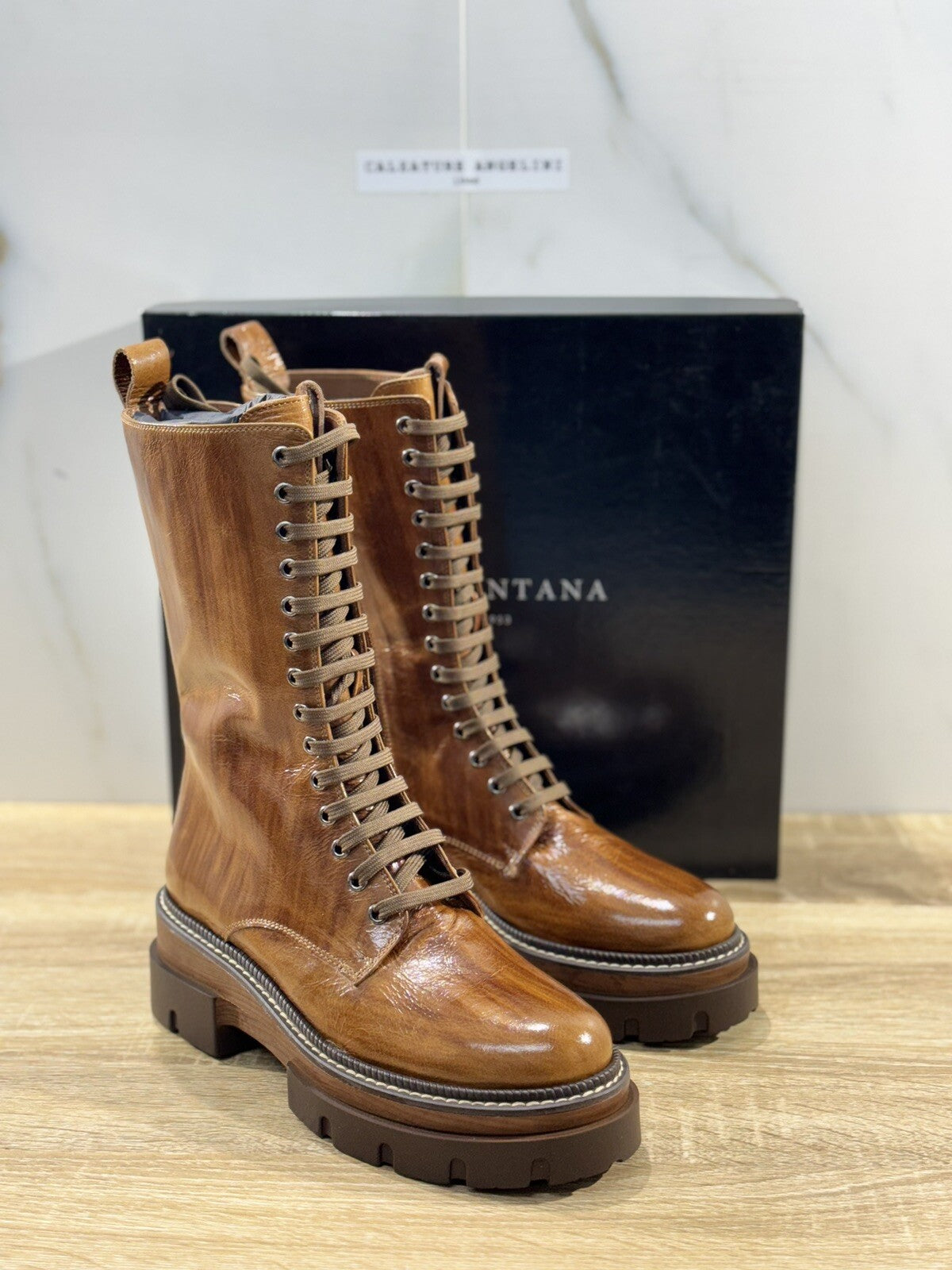 Pons Quintana Anfibio Donna pelle Cuoio zeppa luxury boot pons quintana 38