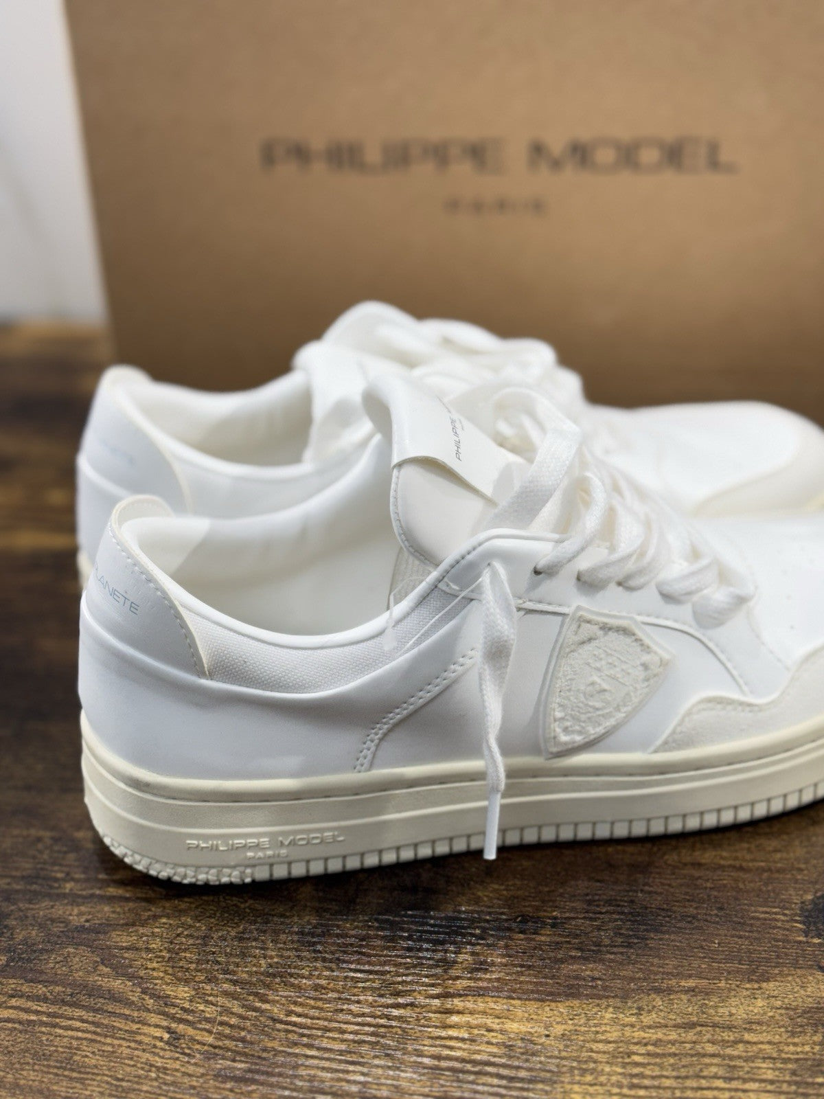 Philippe Model Sneaker Uomo Lyon Low Pelle Bianca Verde 40