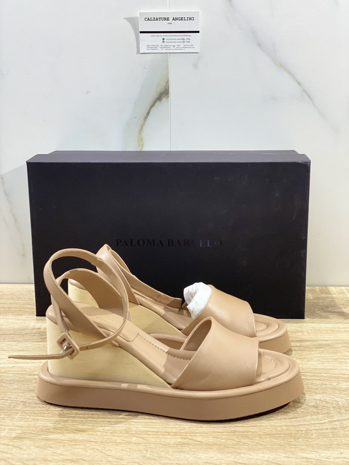 Paloma Barcelo’ sandalo donna Inga in pelle nocciola zeppa 40