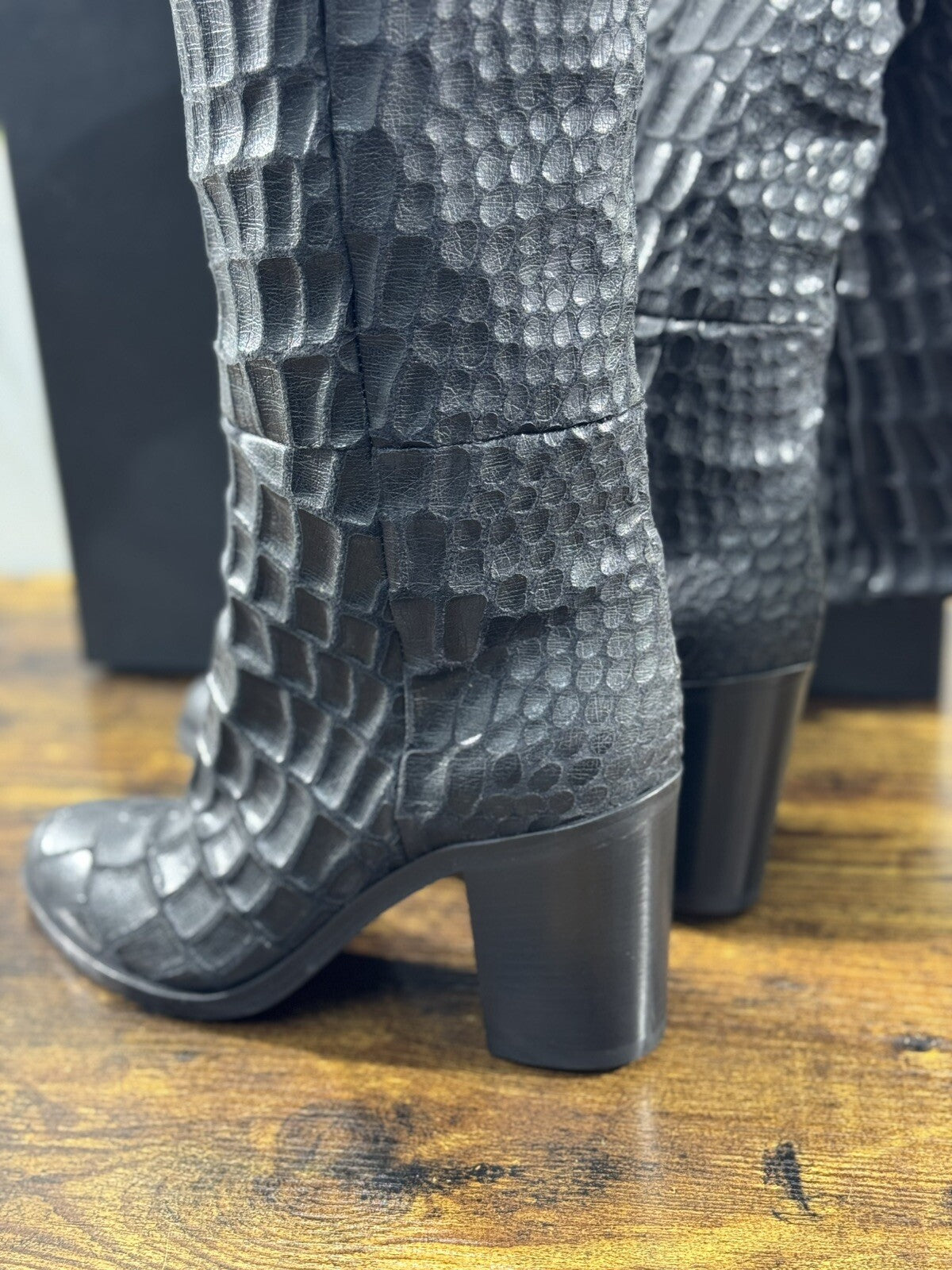 Strategia Stivale Donna Pelle Nero Luxury Woman Boot Strategia 38