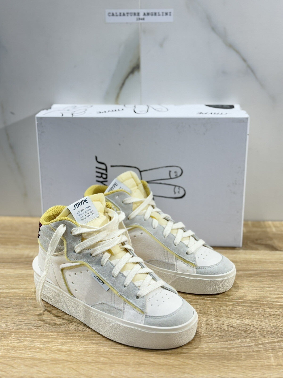 Strype Sneaker Donna In Pelle Bianca Hi Top Casual Men Shoes 38