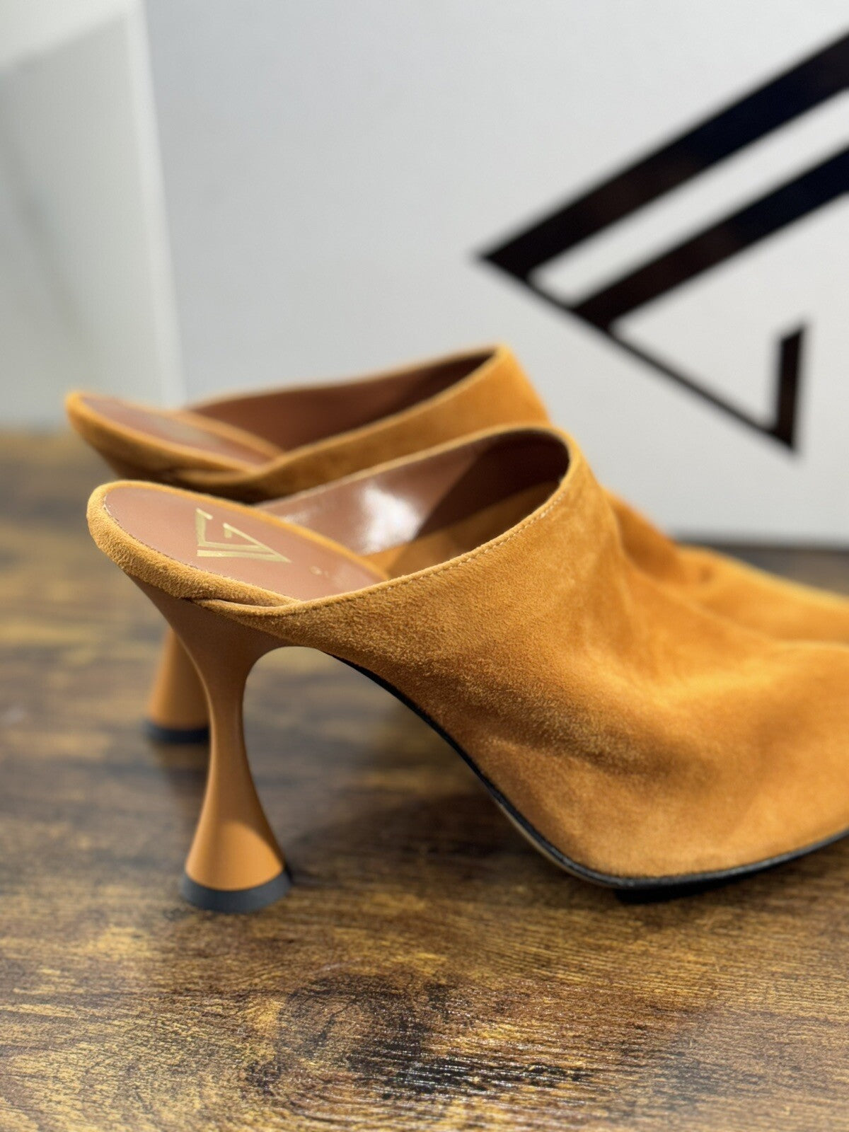 Giampaolo Viozzi Sabot Donna Suede Cuoio Tacco Luxury Woman Sandal 39