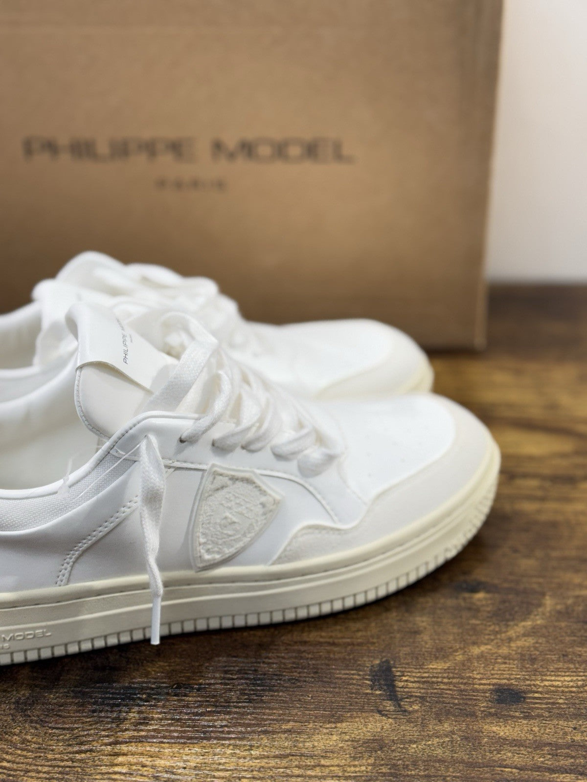 Philippe Model Sneaker Uomo Lyon Low Pelle Bianca Verde 40