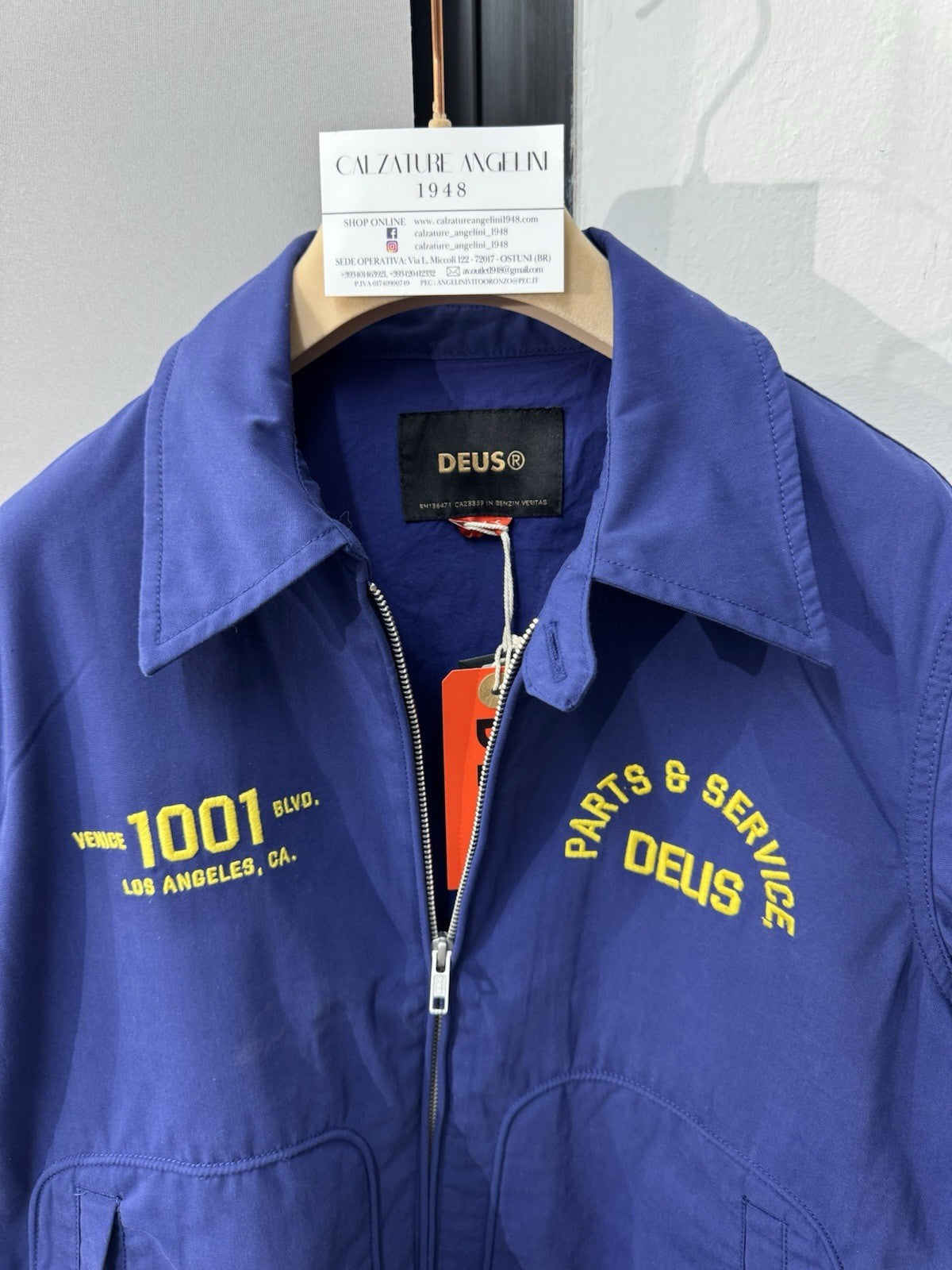 Deus Ex Machina Teller Drizzler Jacket Meccanic Blue Cotone Icon Jacket Deus Xs
