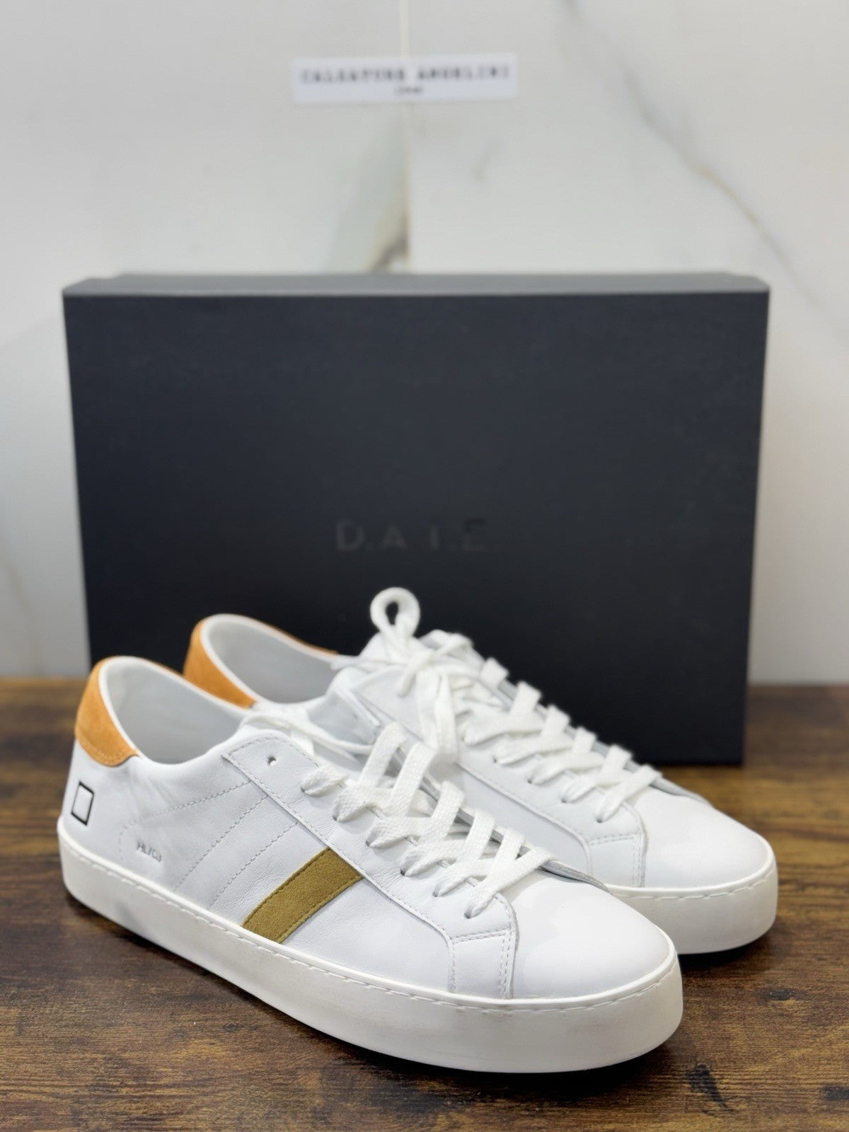 D.A.T.E Hill Low Sneaker Pelle Bianco Casual Uomo 43