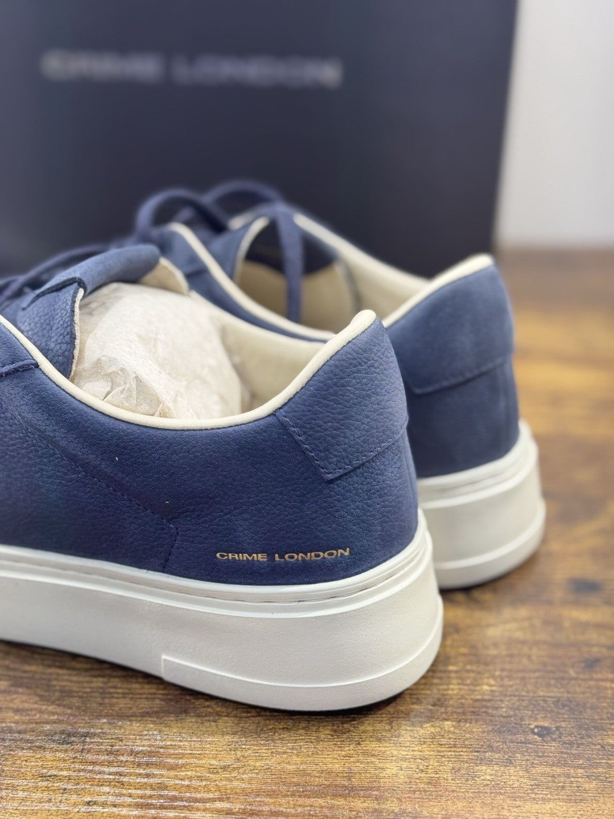 Crime London Sneaker Uomo Extra light Pelle Blu Casual Men Shoes 40
