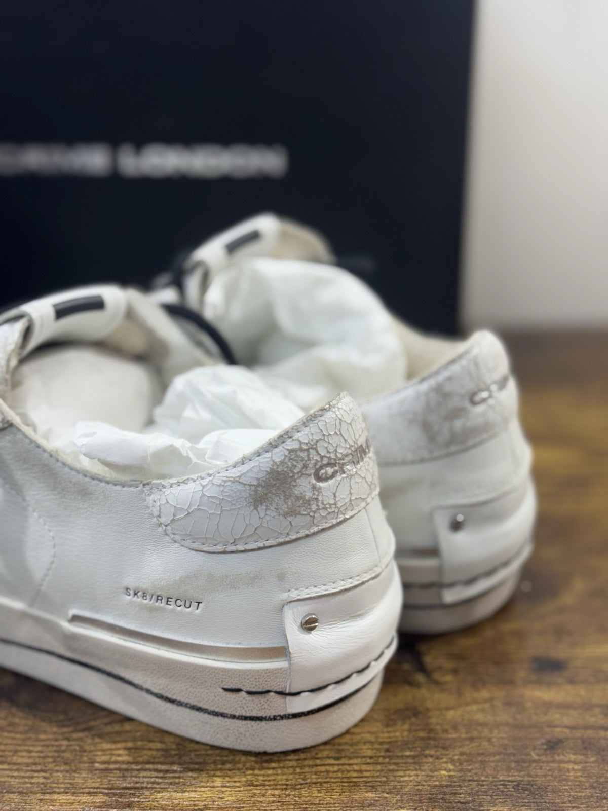 Crime London Sneaker Recut Low Pelle Bianca Causal Uomo 44