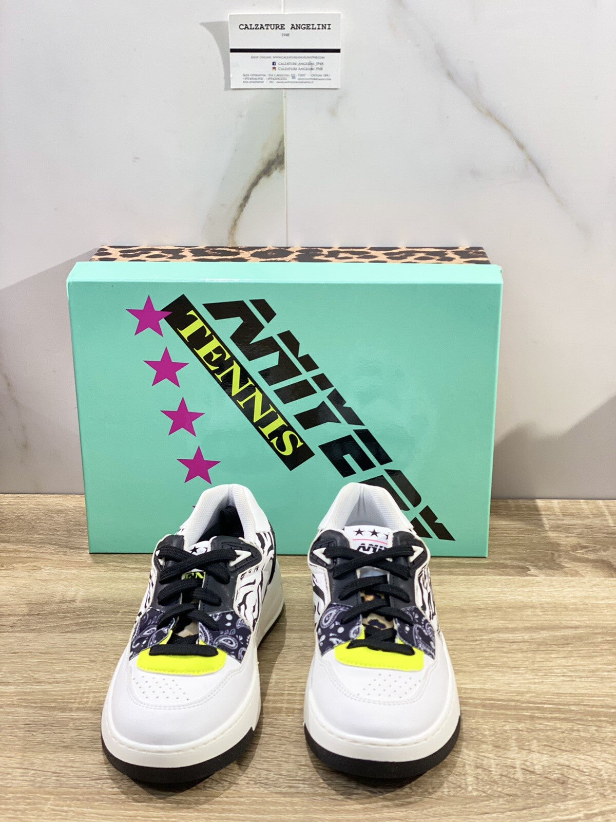 Aniyeby Tennis Chicago Sneaker Donna In Pelle Lime Casual Woman Shoes 37